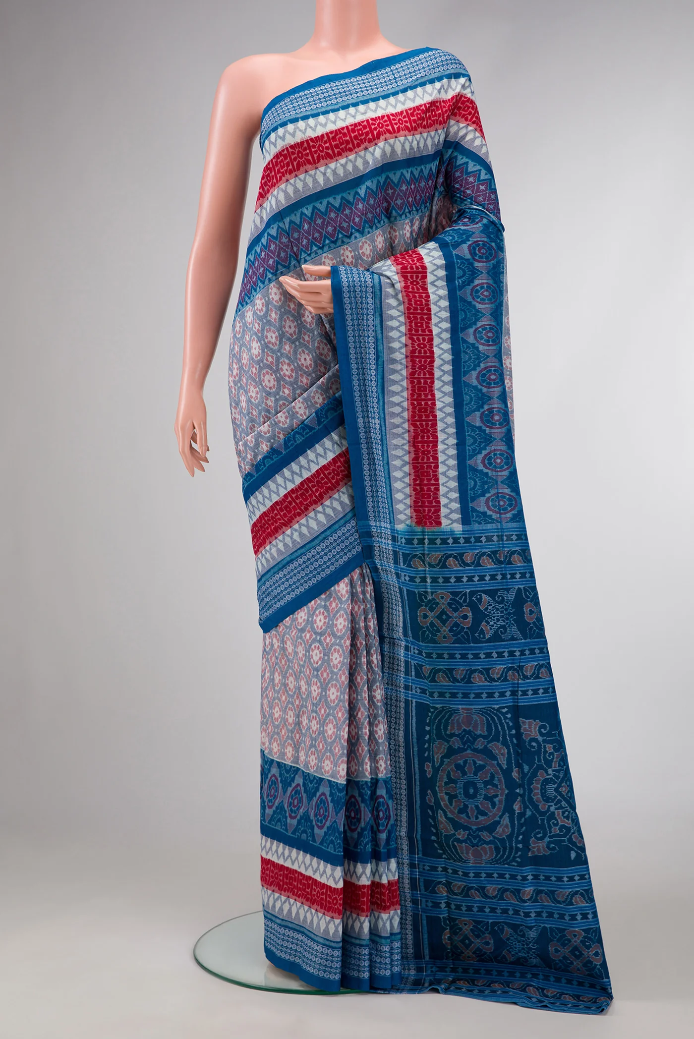 Light Blue Orissa Cotton Saree