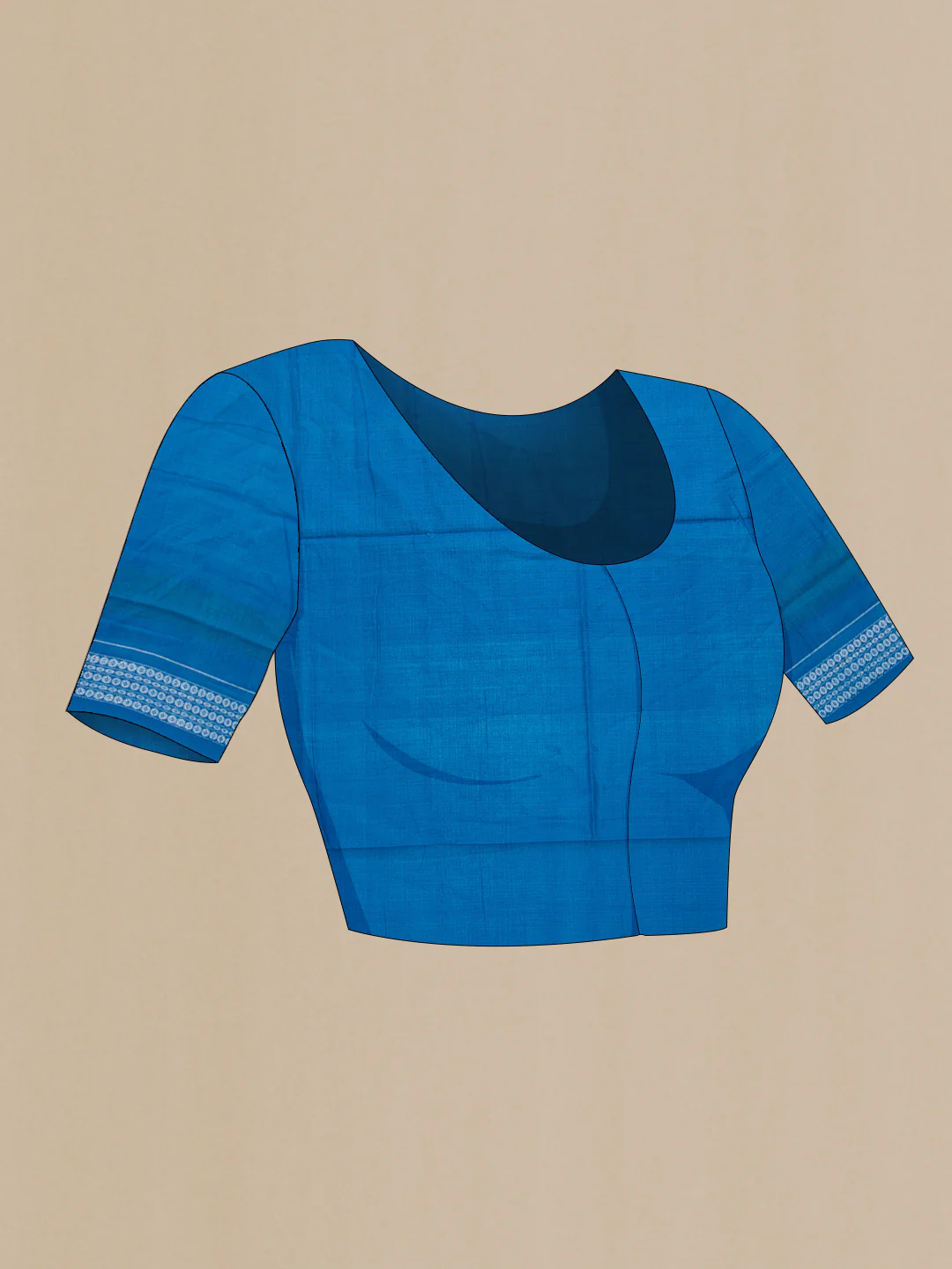 Light Blue Orissa Cotton Saree - Image 5
