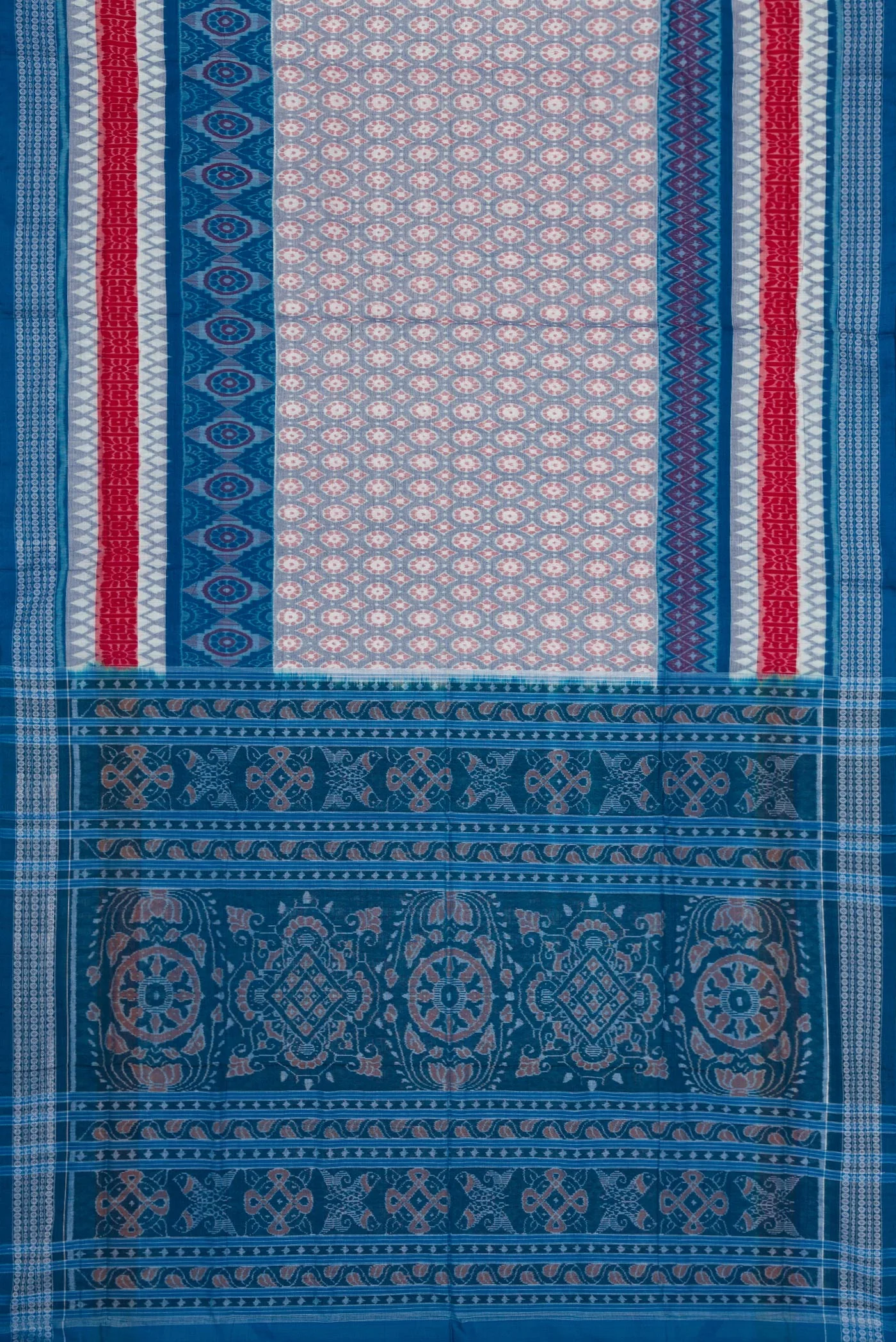 Light Blue Orissa Cotton Saree - Image 6