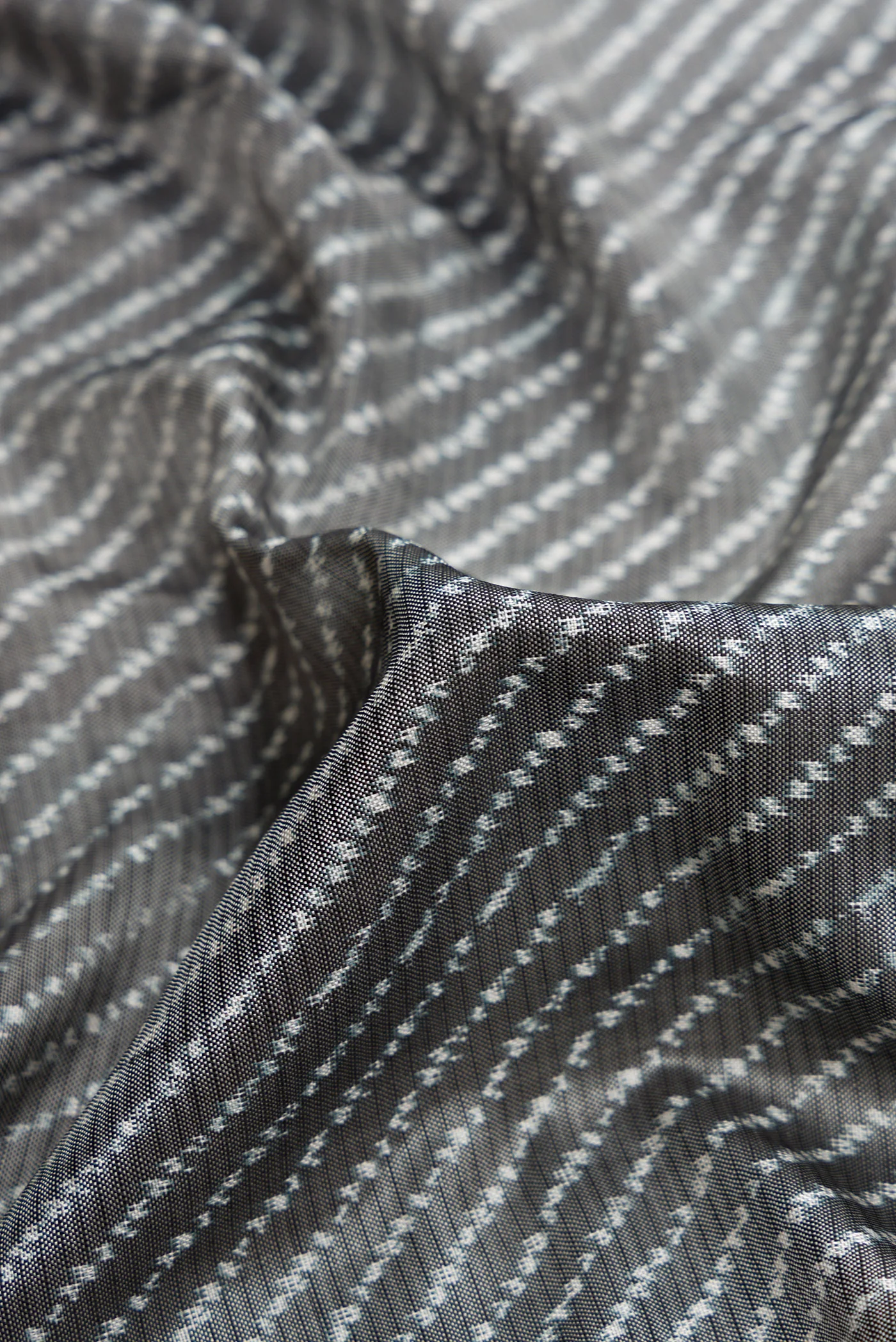 Grey Double Ikat Saree - Image 2