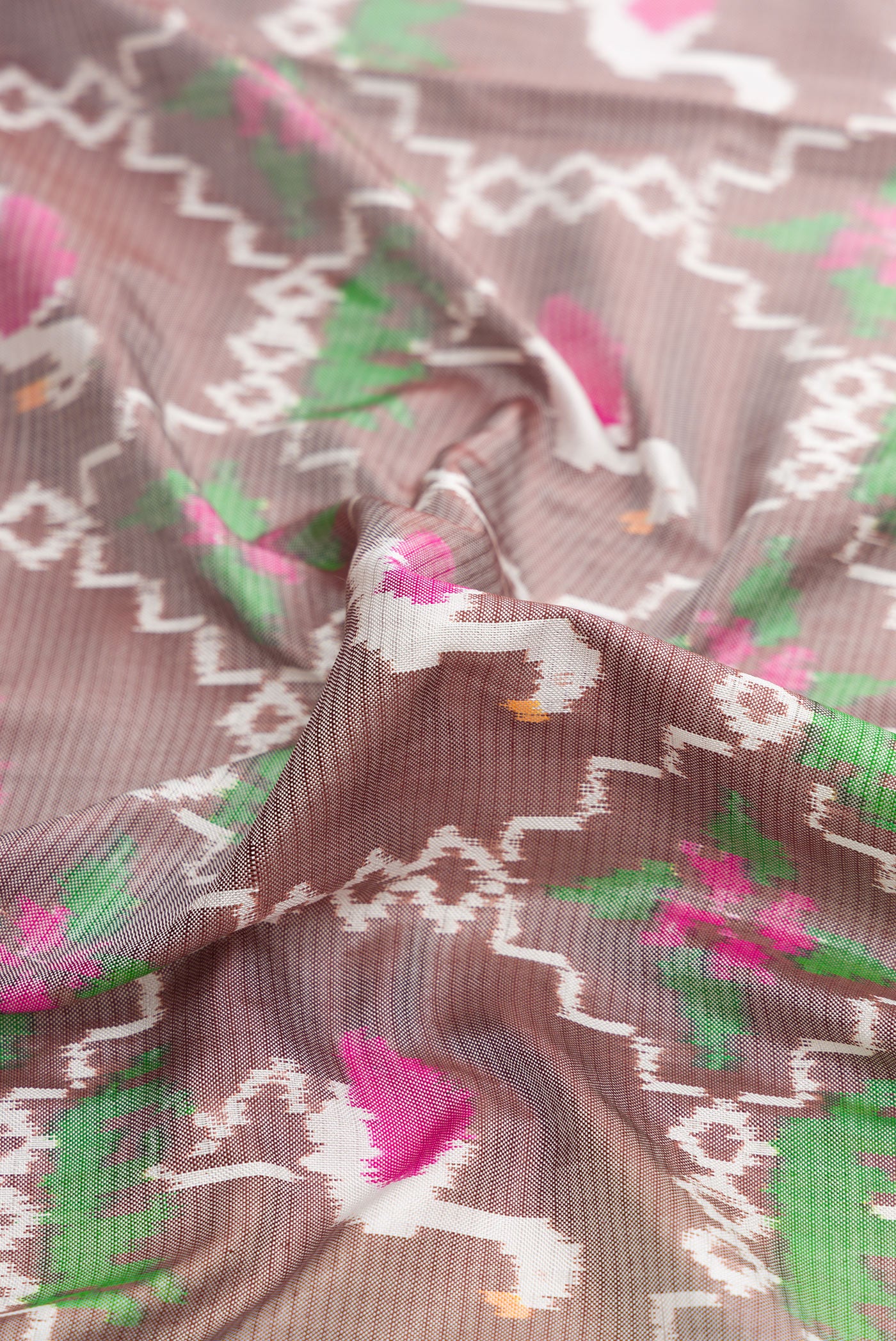Mauve Double Ikat Saree - Image 2
