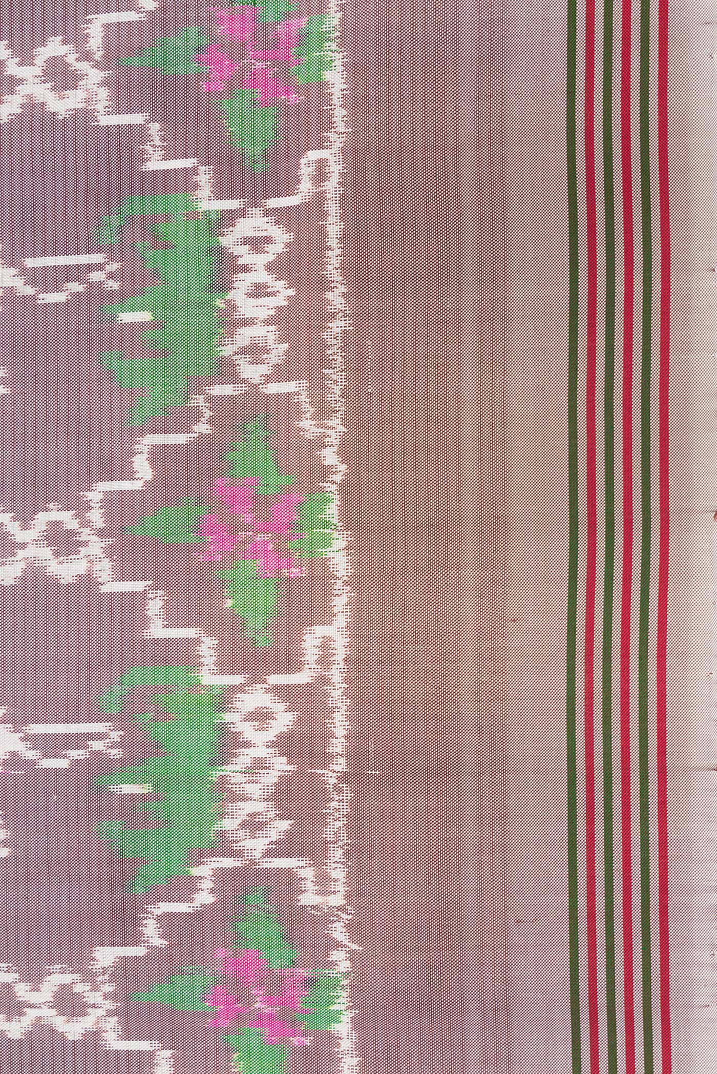 Mauve Double Ikat Saree - Image 3