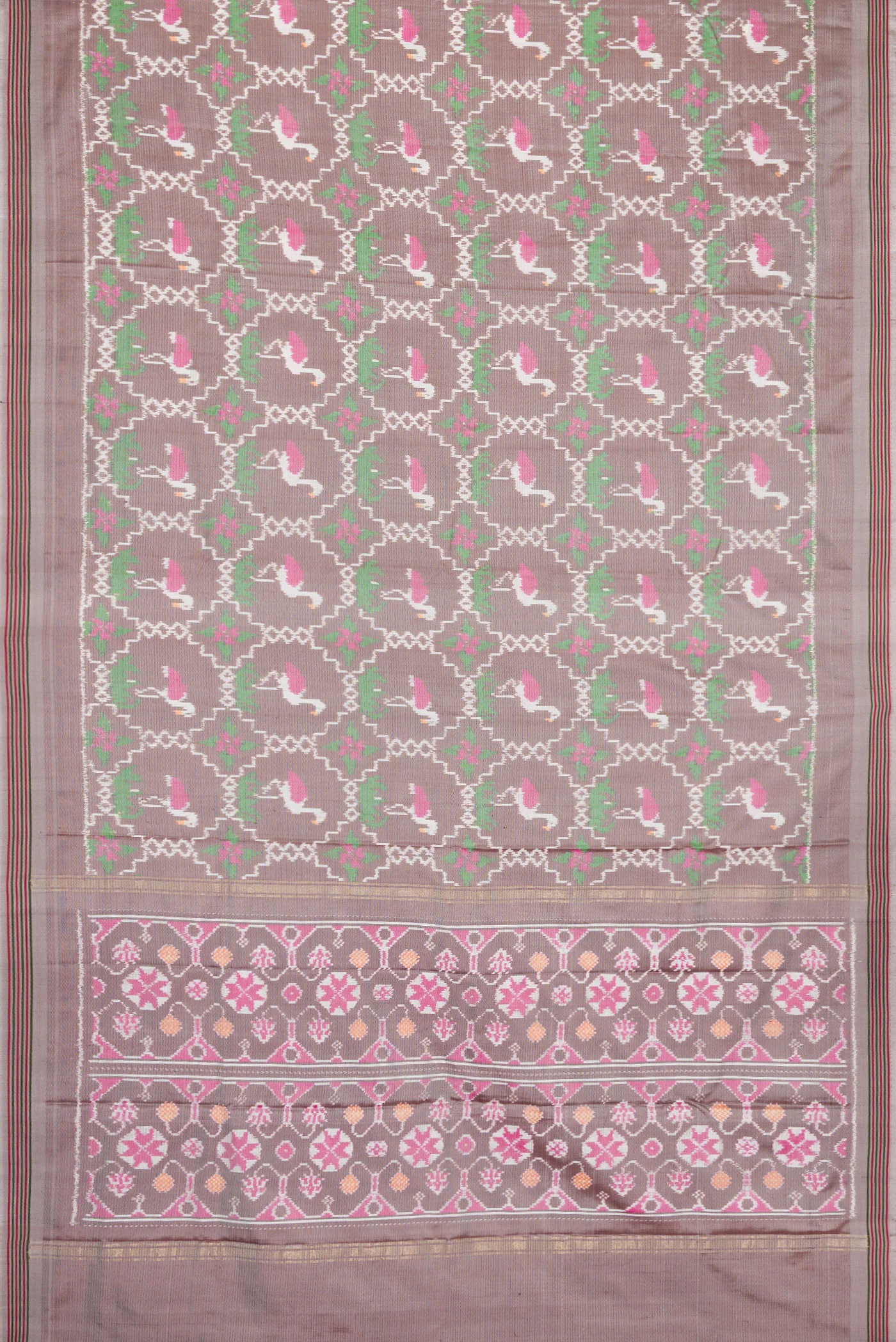 Mauve Double Ikat Saree - Image 6