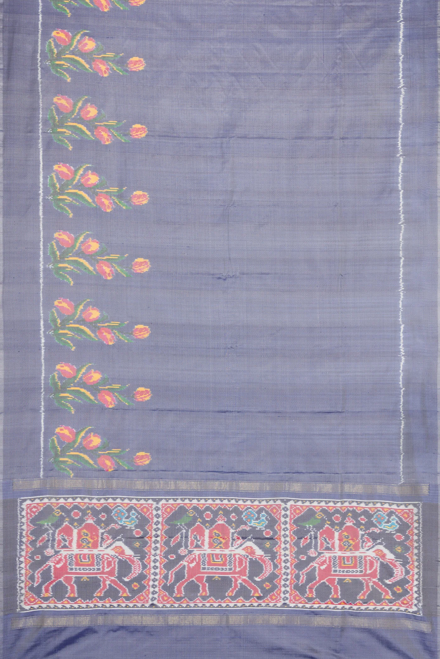 Maya Blue Double Ikat Saree - Image 6