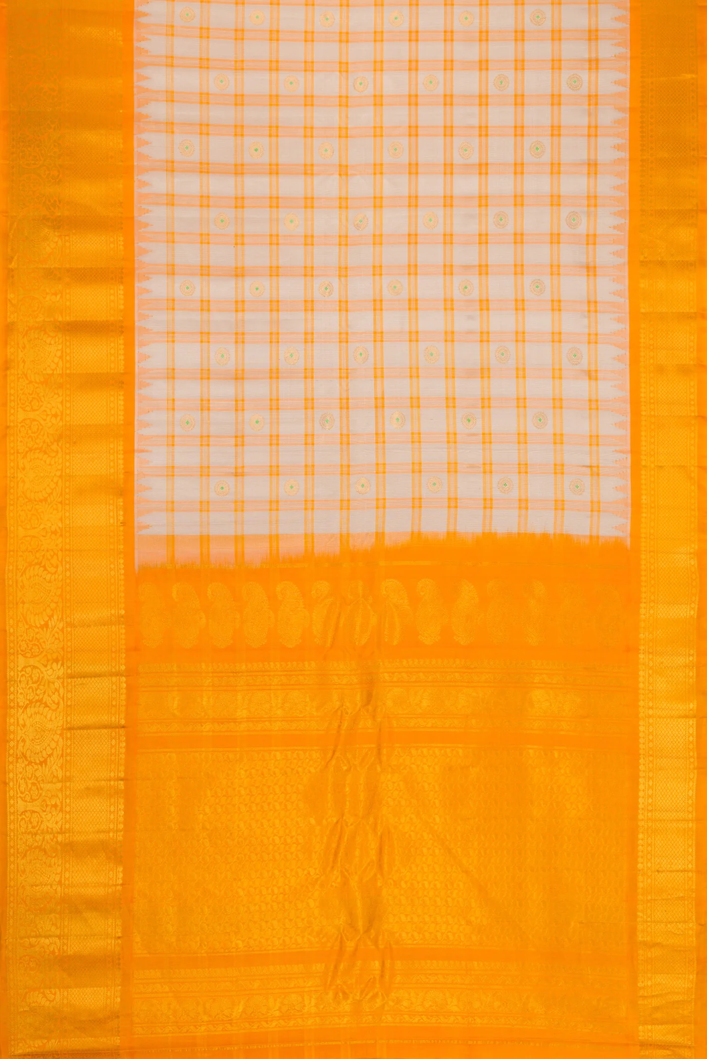 Grey Gadwal Silk Saree - Image 6
