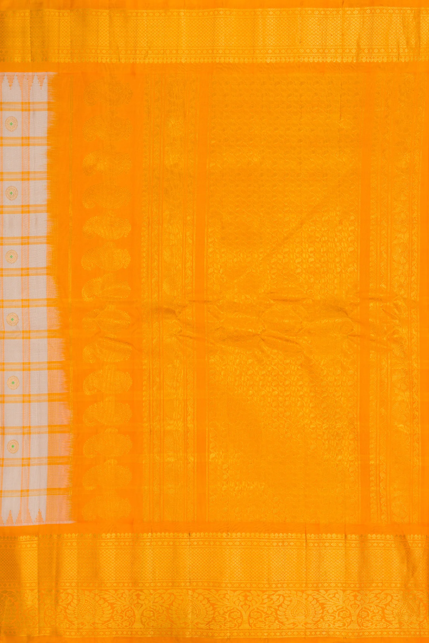Grey Gadwal Silk Saree - Image 7