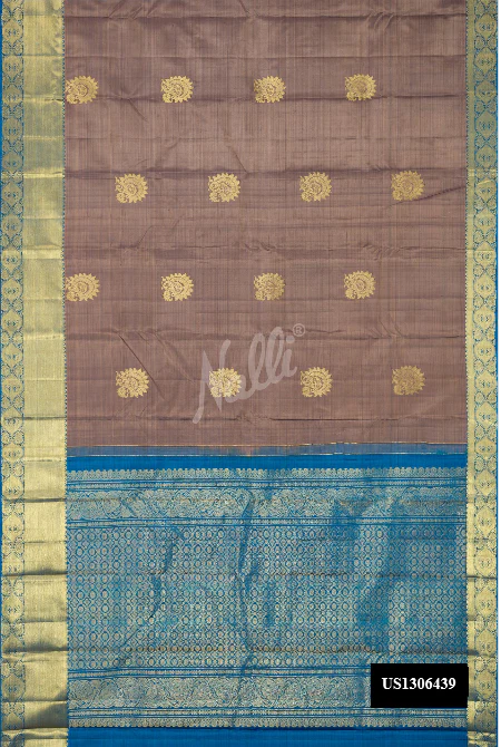 Grey Dual Tone Kanchipuram Silk Saree