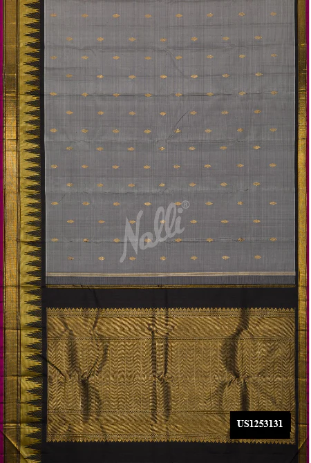 Grey Dual Tone Kanchipuram Silk Saree