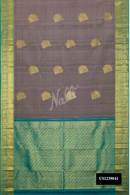 Grey Dual Tone Kanchipuram Silk Saree