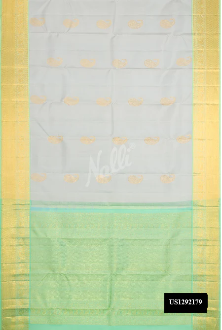 Grey Dual Tone Kanchipuram Silk Saree