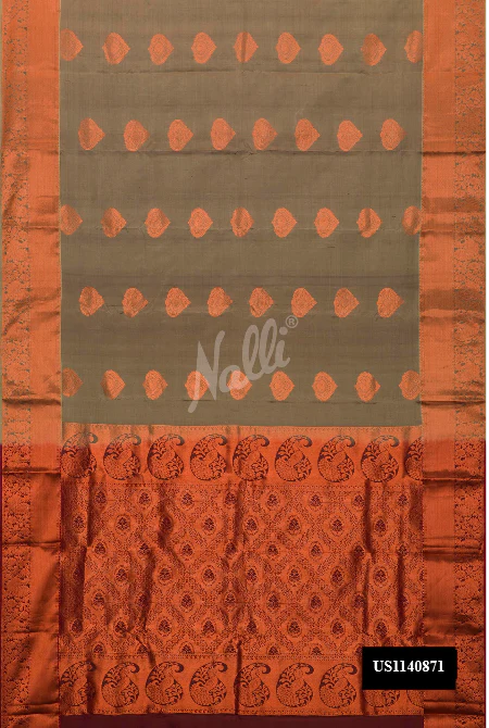 Grey Dual Tone Kanchipuram Silk Saree