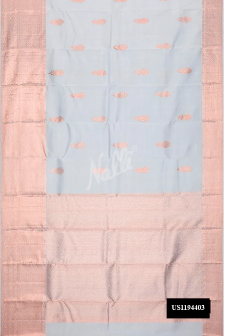 Grey Dual Tone Kanchipuram Silk Saree