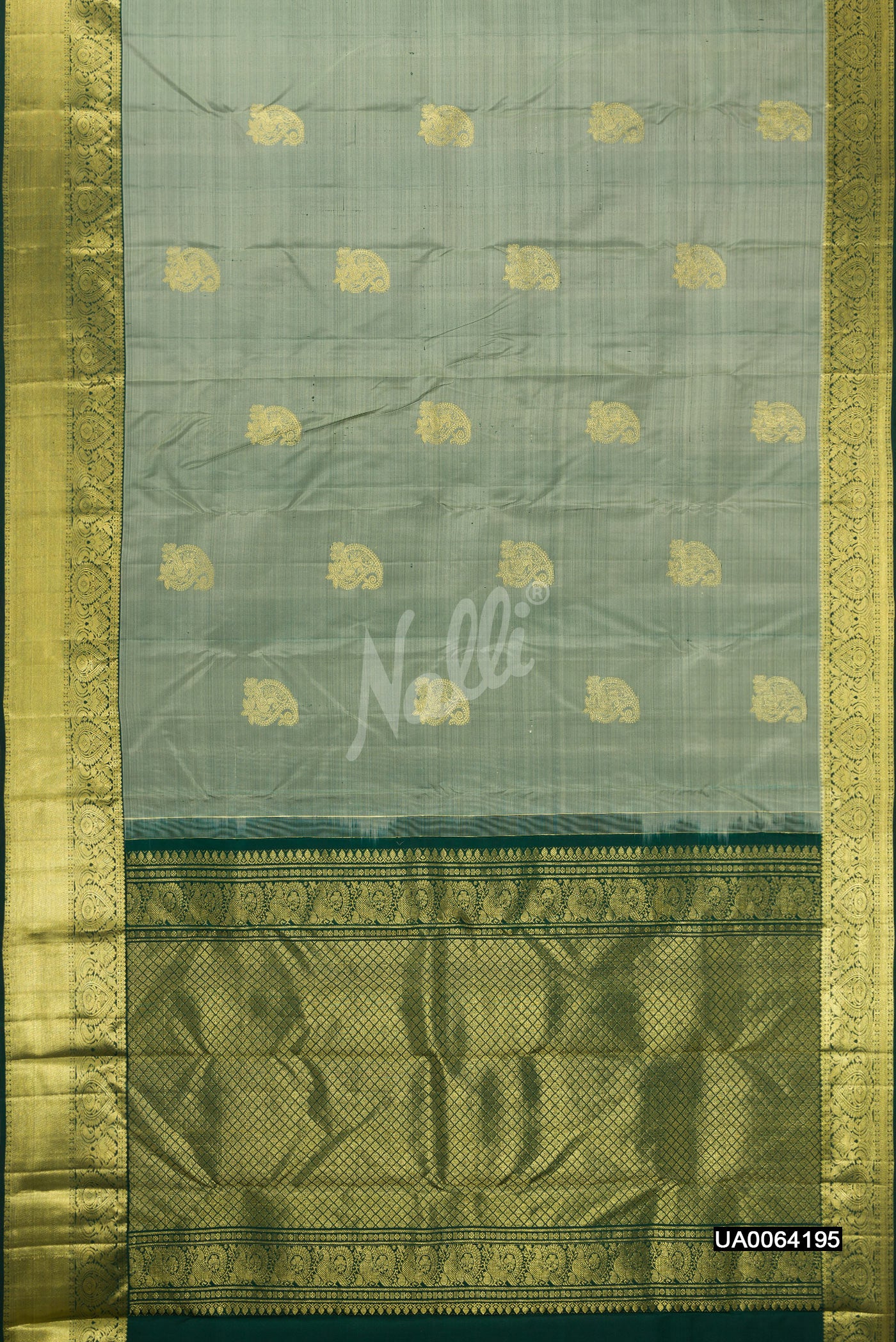 Grey Dual Tone Kanchipuram Silk Saree