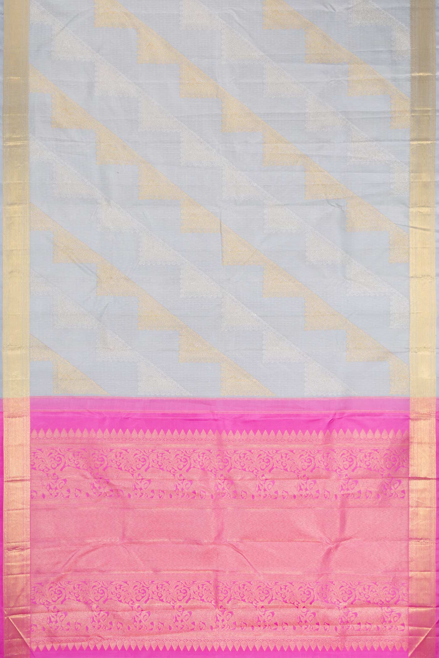 Grey Dual Tone Kanchipuram Silk Saree - Image 6