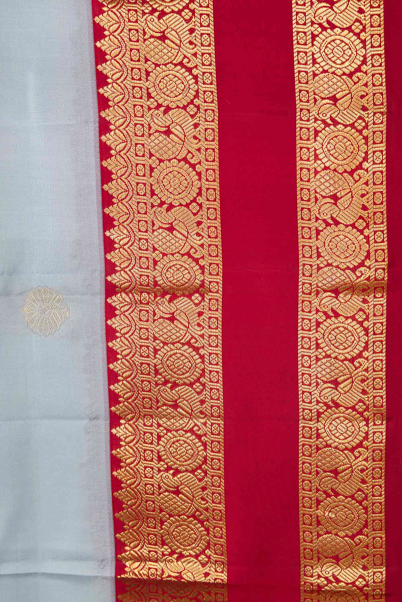 Grey Dual Tone Kanchipuram Silk Saree - Image 3