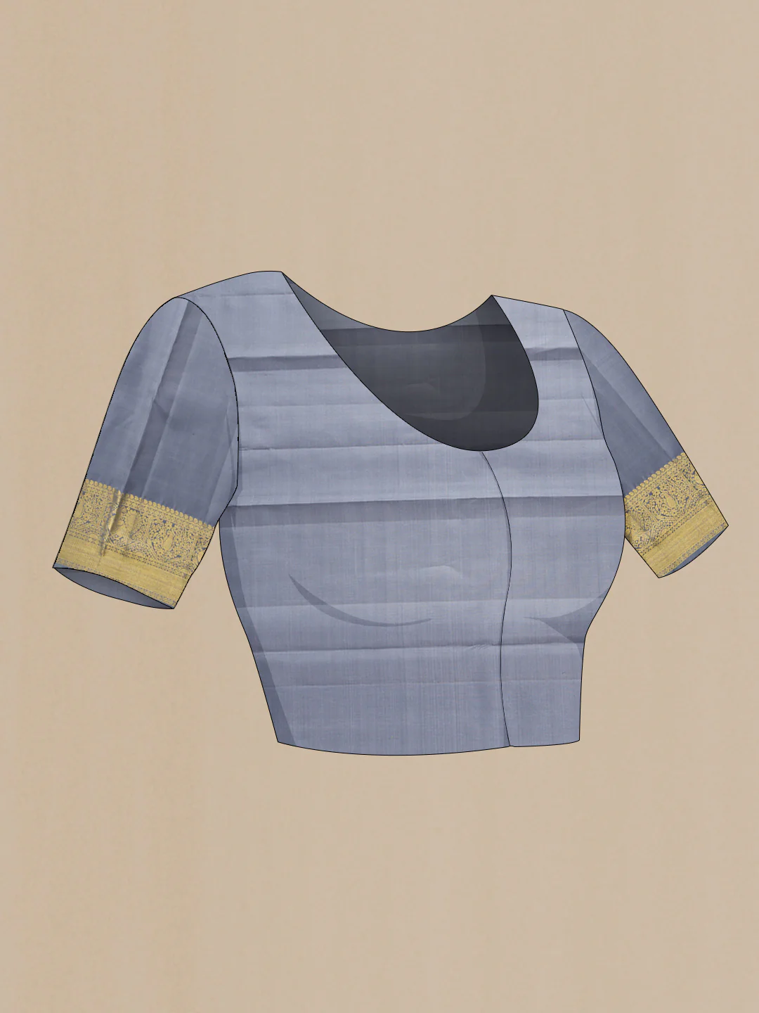 Grey Dual Tone Kanchipuram Silk Saree - Image 5