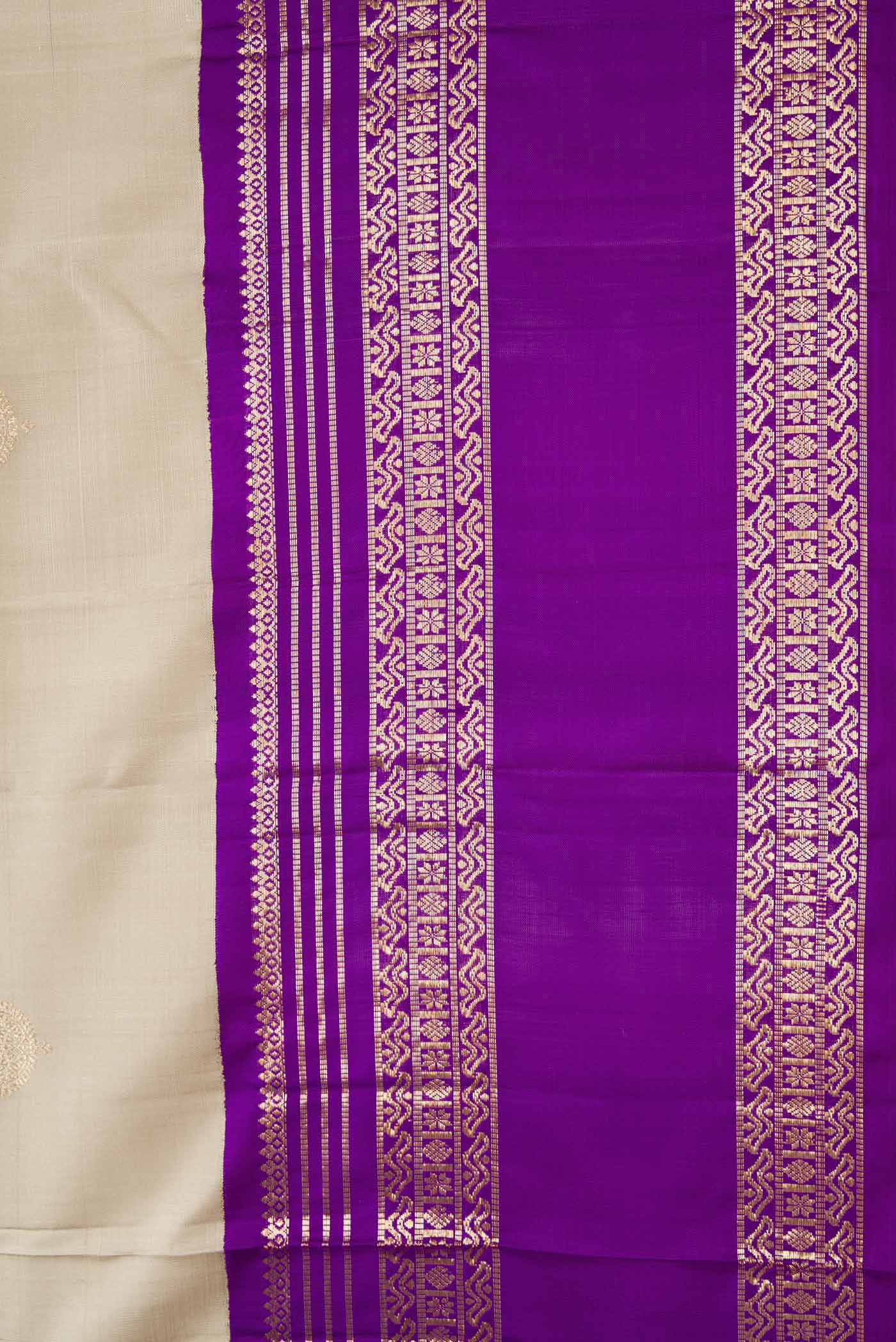 Grey Dual Tone Kanchipuram Silk Saree - Image 3