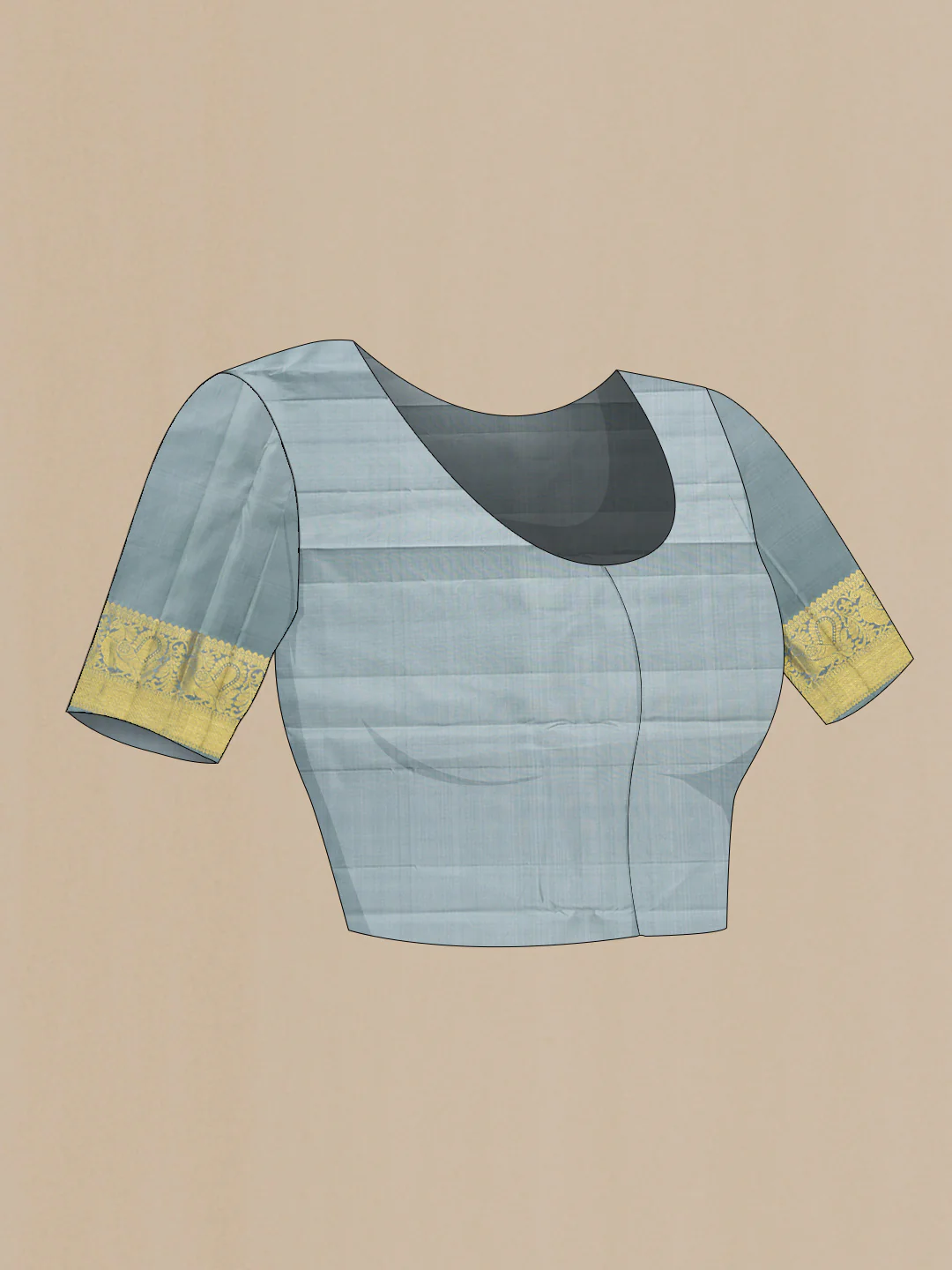 Grey Dual Tone Kanjivaram Silk Saree - Image 5