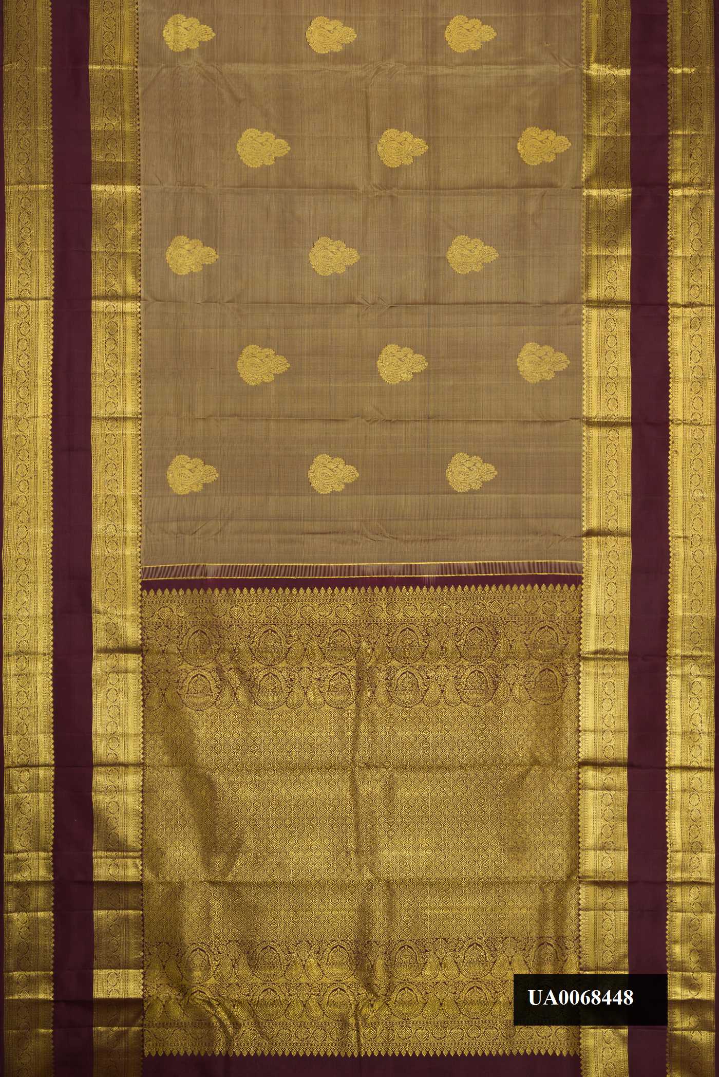 Grey Dual Tone Kanchipuram Silk Saree