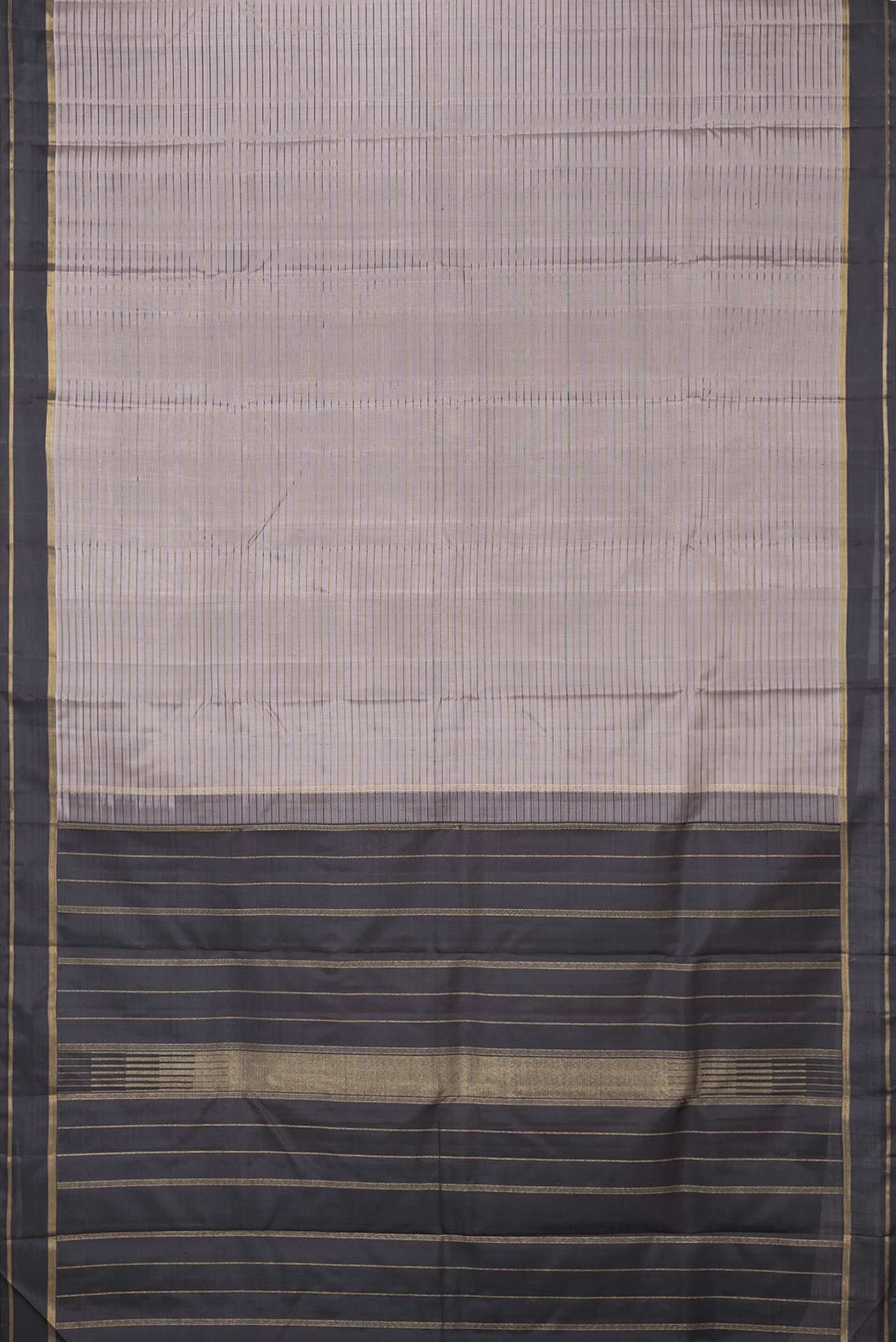 Grey Dual Tone Kanchipuram Silk Saree - Image 6