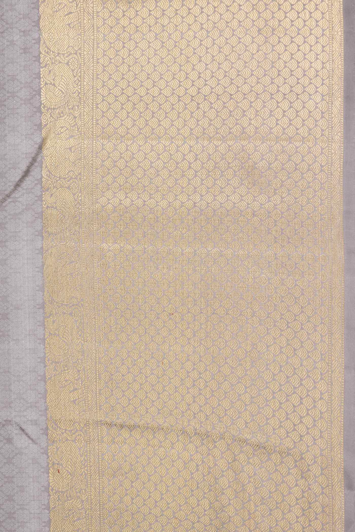 Grey Dual Tone Kanchipuram Silk Saree - Image 3