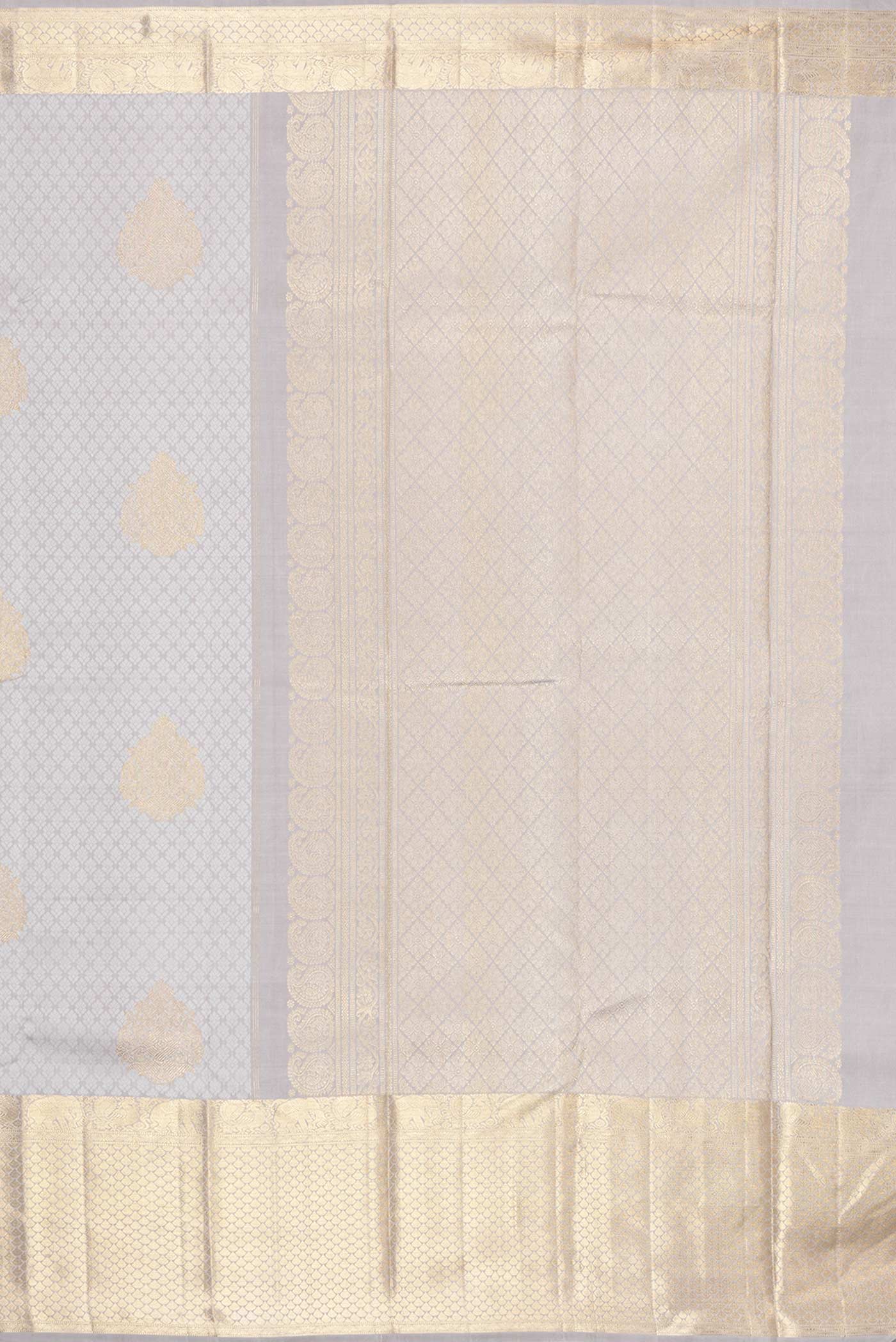 Grey Dual Tone Kanchipuram Silk Saree - Image 7