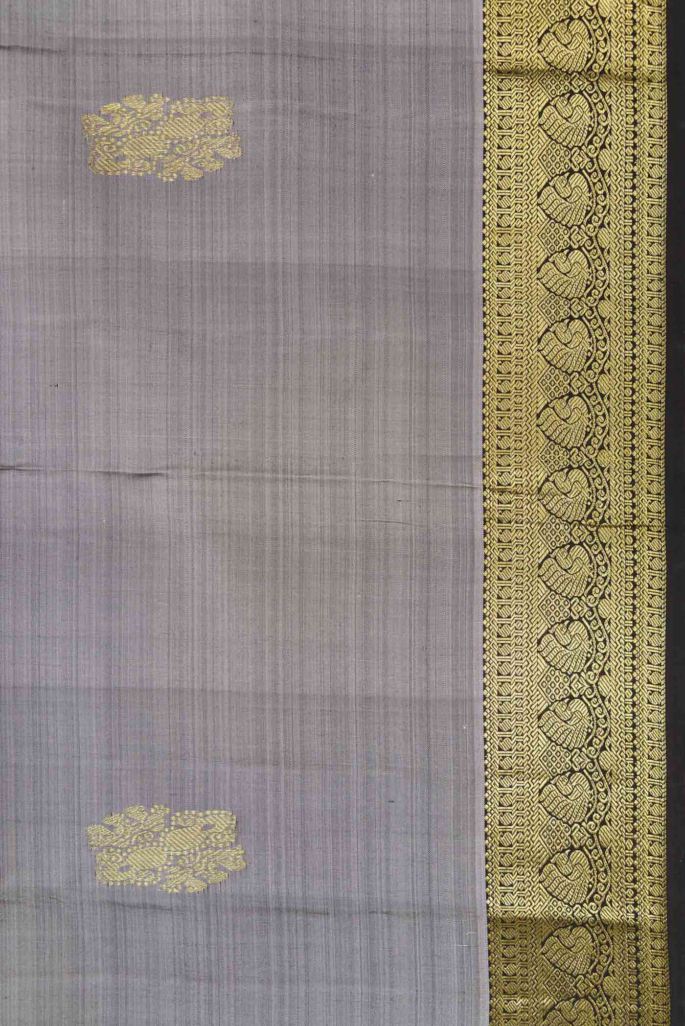 Grey Dual Tone Kanchipuram Silk Saree - Image 3