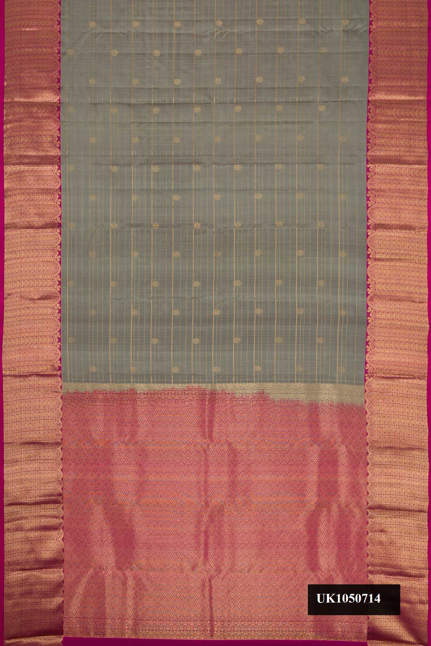 Grey Dual Tone Kanchipuram Silk Saree