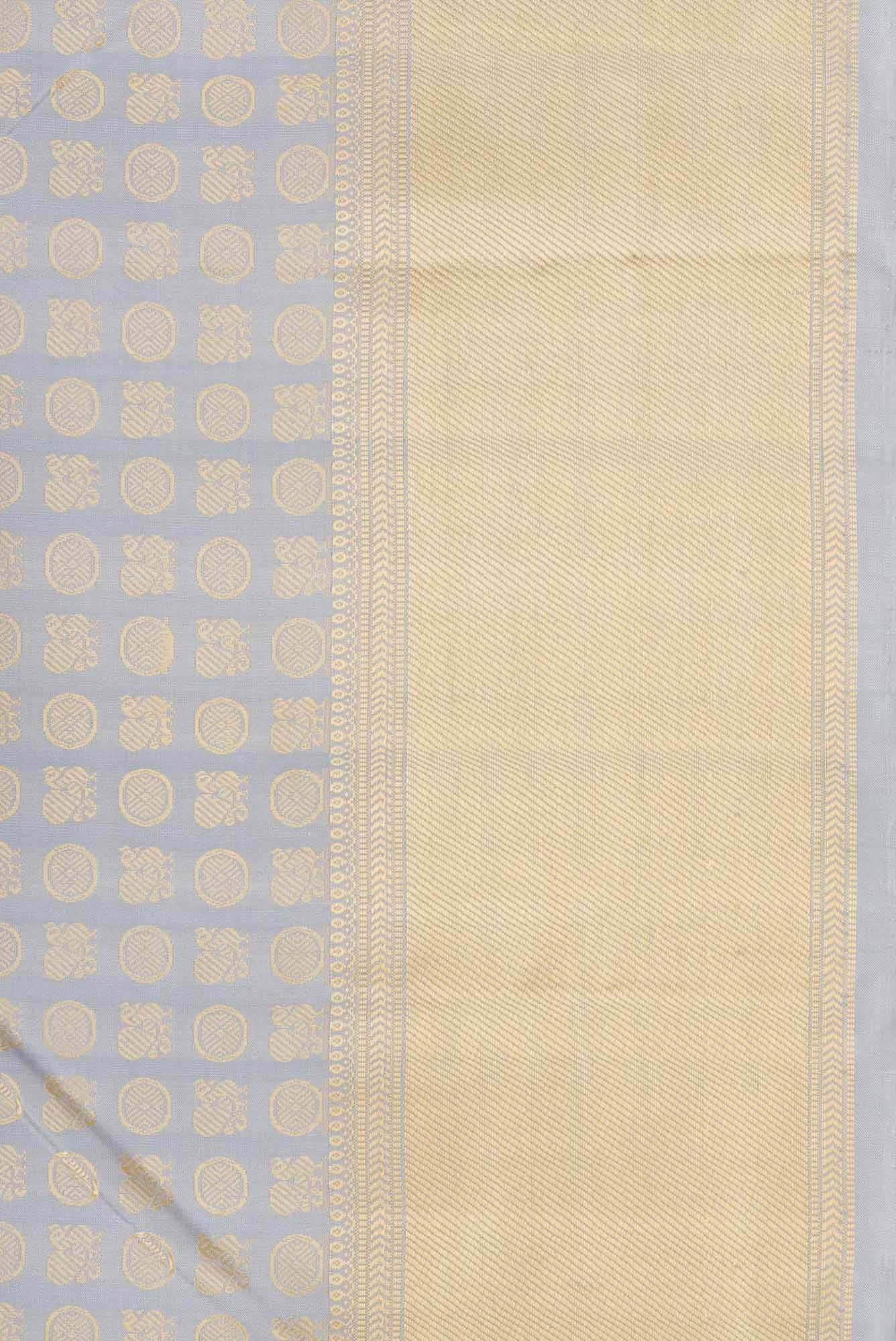 Grey Dual Tone Kanjivaram Silk Saree - Image 5
