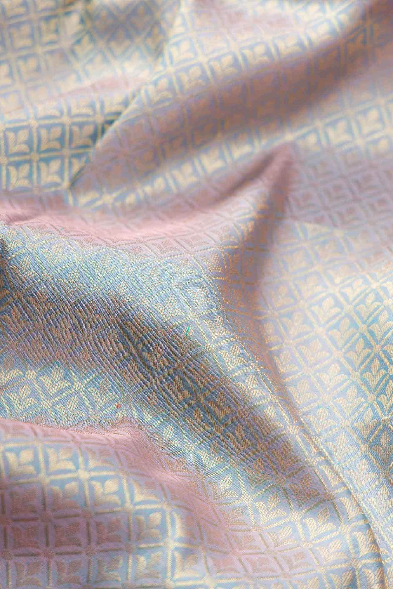 Grey Dual Tone Kanchipuram Silk Saree - Image 3
