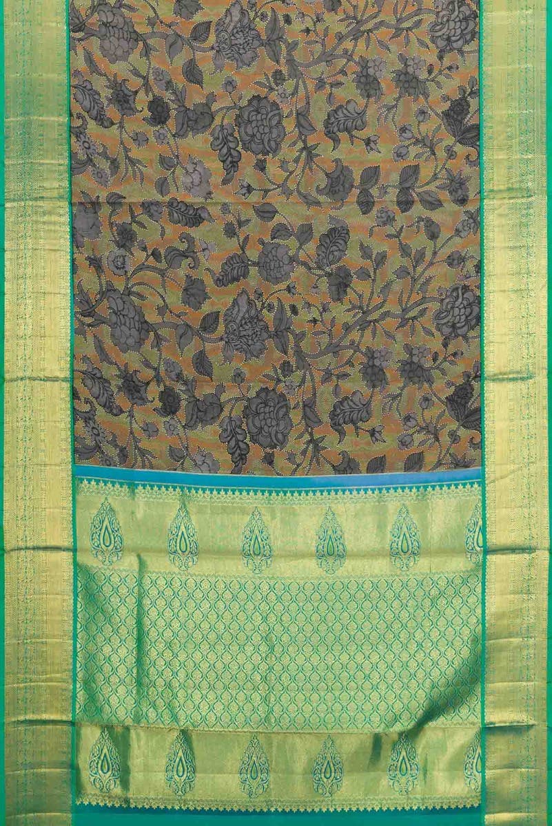 Grey Dual Tone Kanjivaram Silk Saree - Image 3
