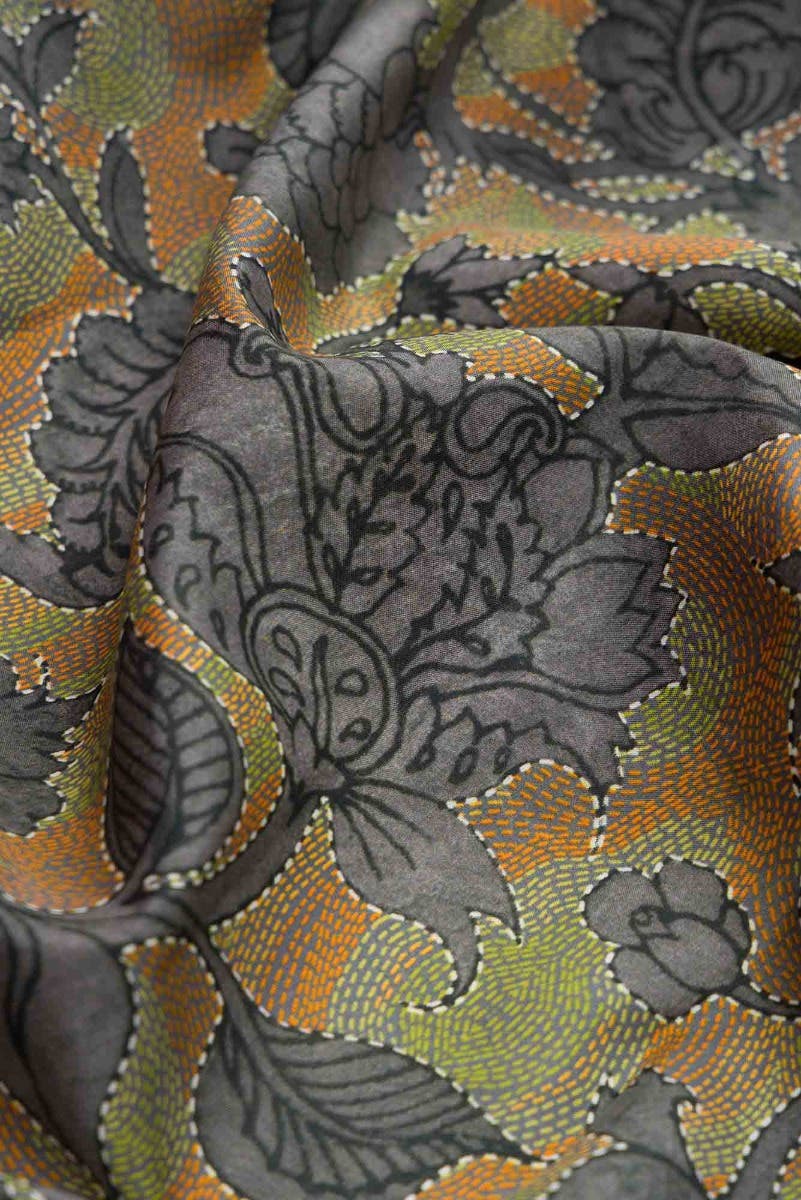 Grey Dual Tone Kanjivaram Silk Saree - Image 5