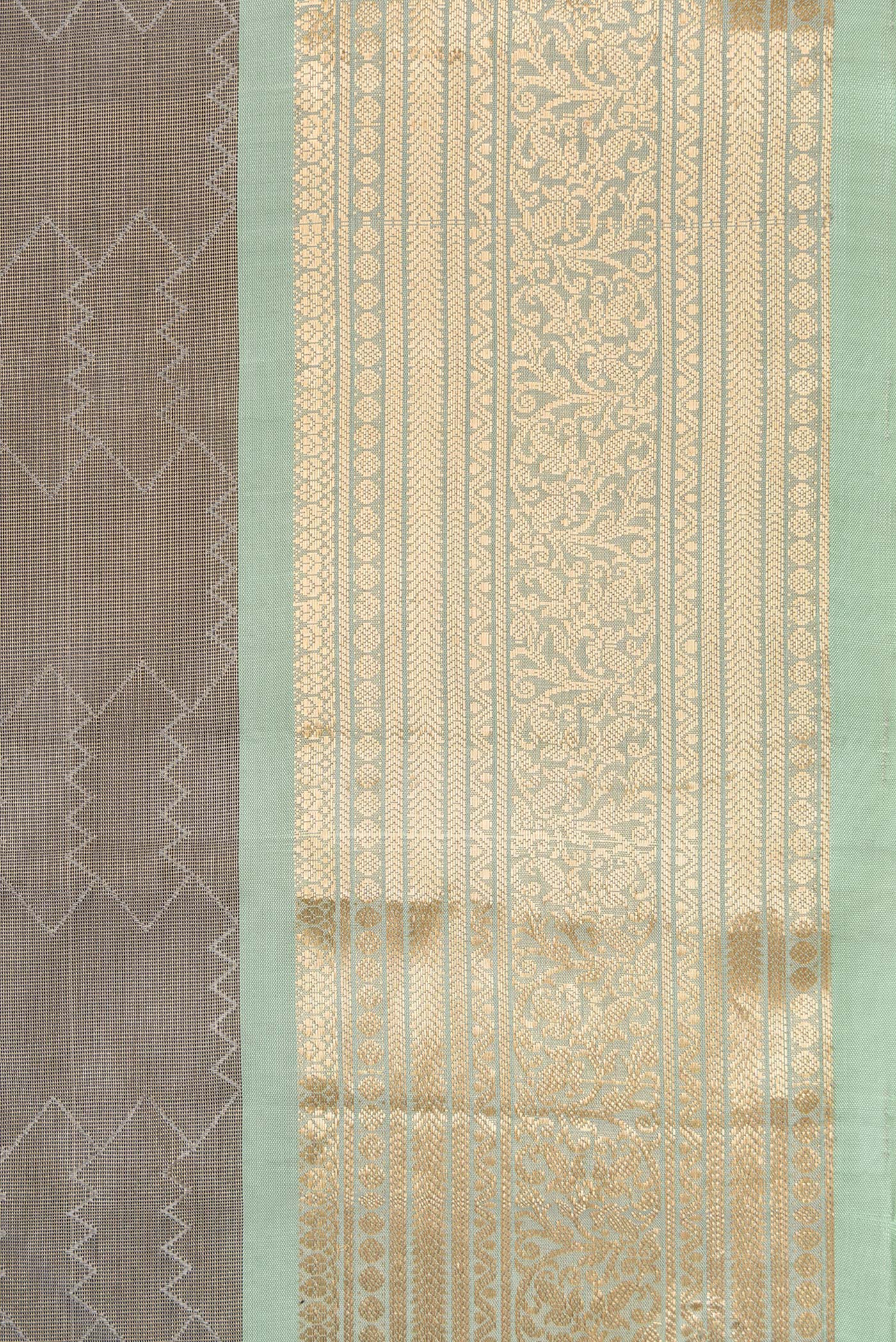 Grey Kanchipuram Tissue Silk Saree - Image 3