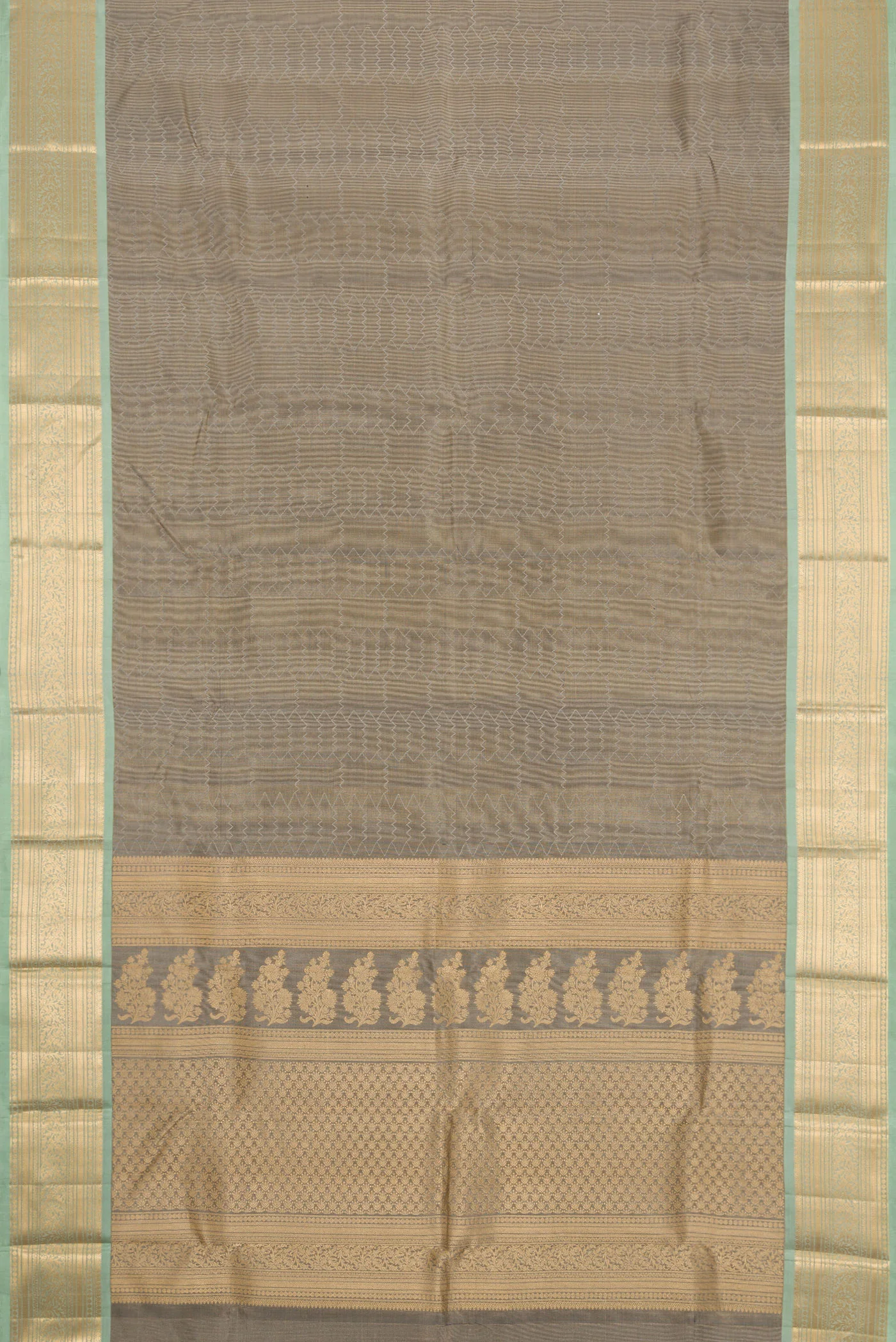Grey Kanchipuram Tissue Silk Saree - Image 6