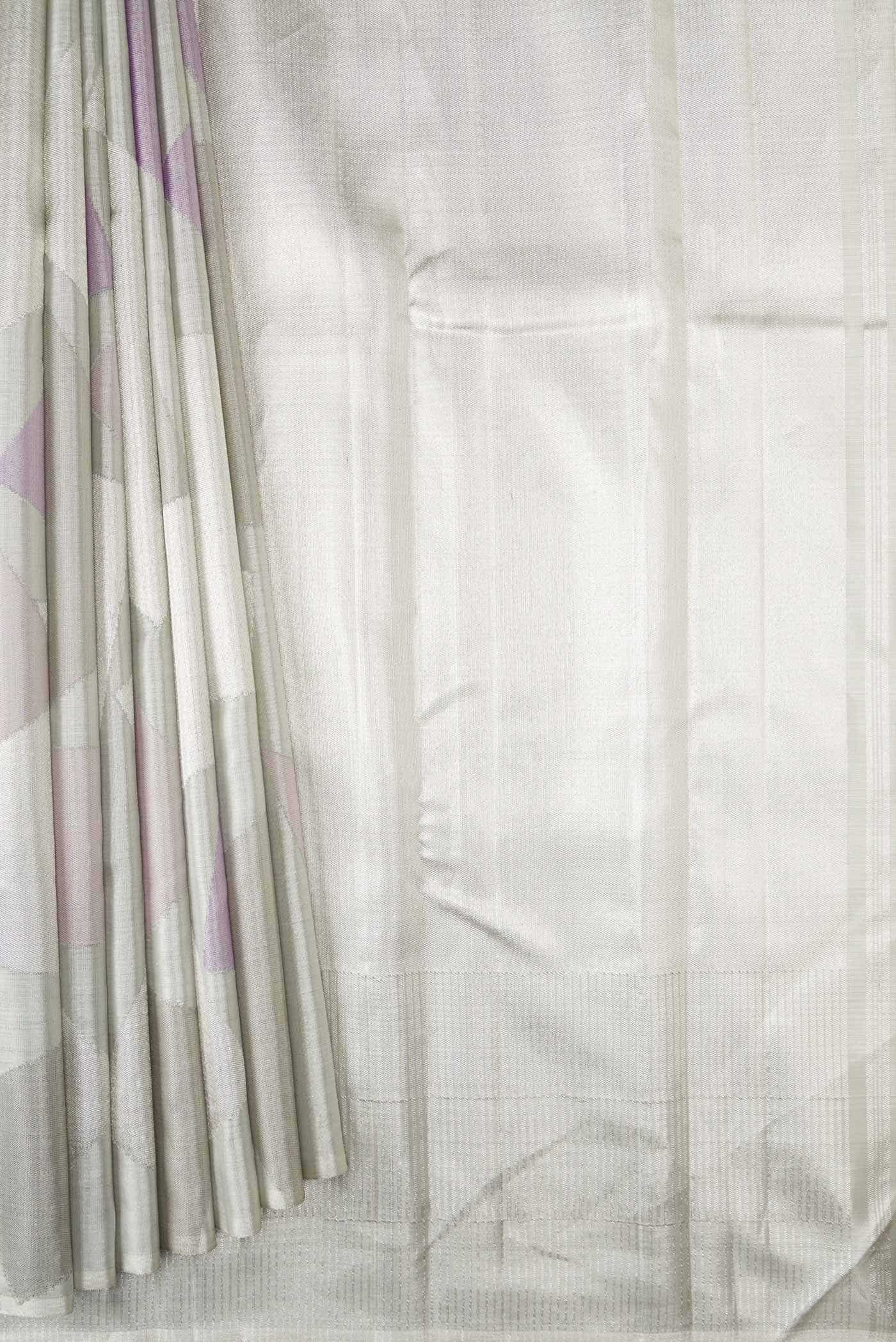 Grey Dual Tone Kanjivaram Tissue Silk Saree - Image 2