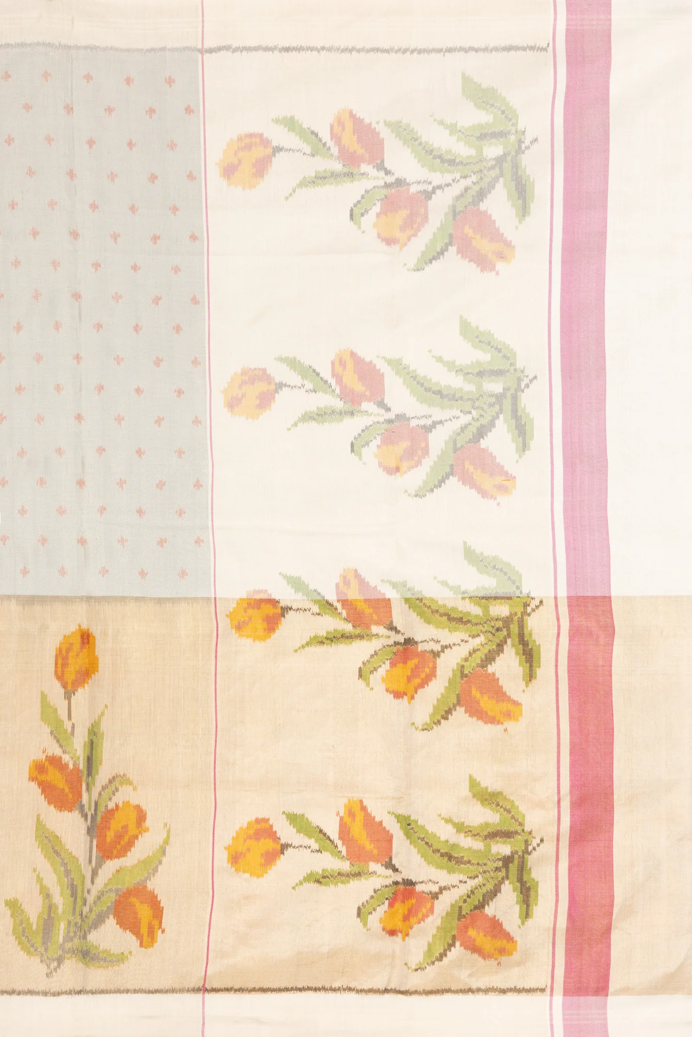 Grey Pochampally Silk Saree - Image 7