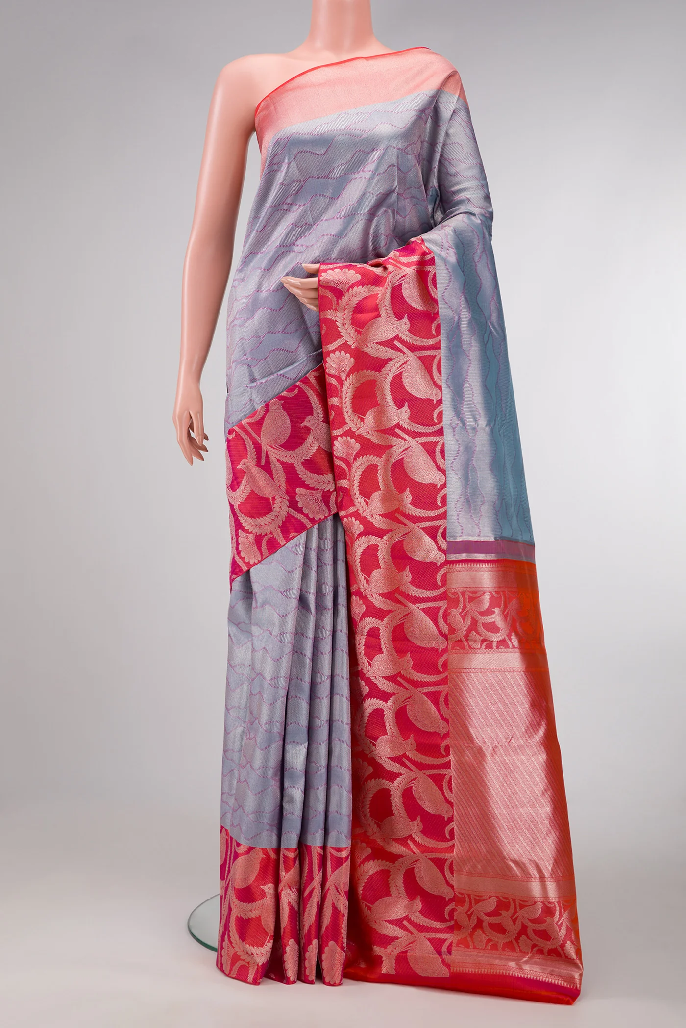 Lilac Kanjivaram Tissue Silk Saree