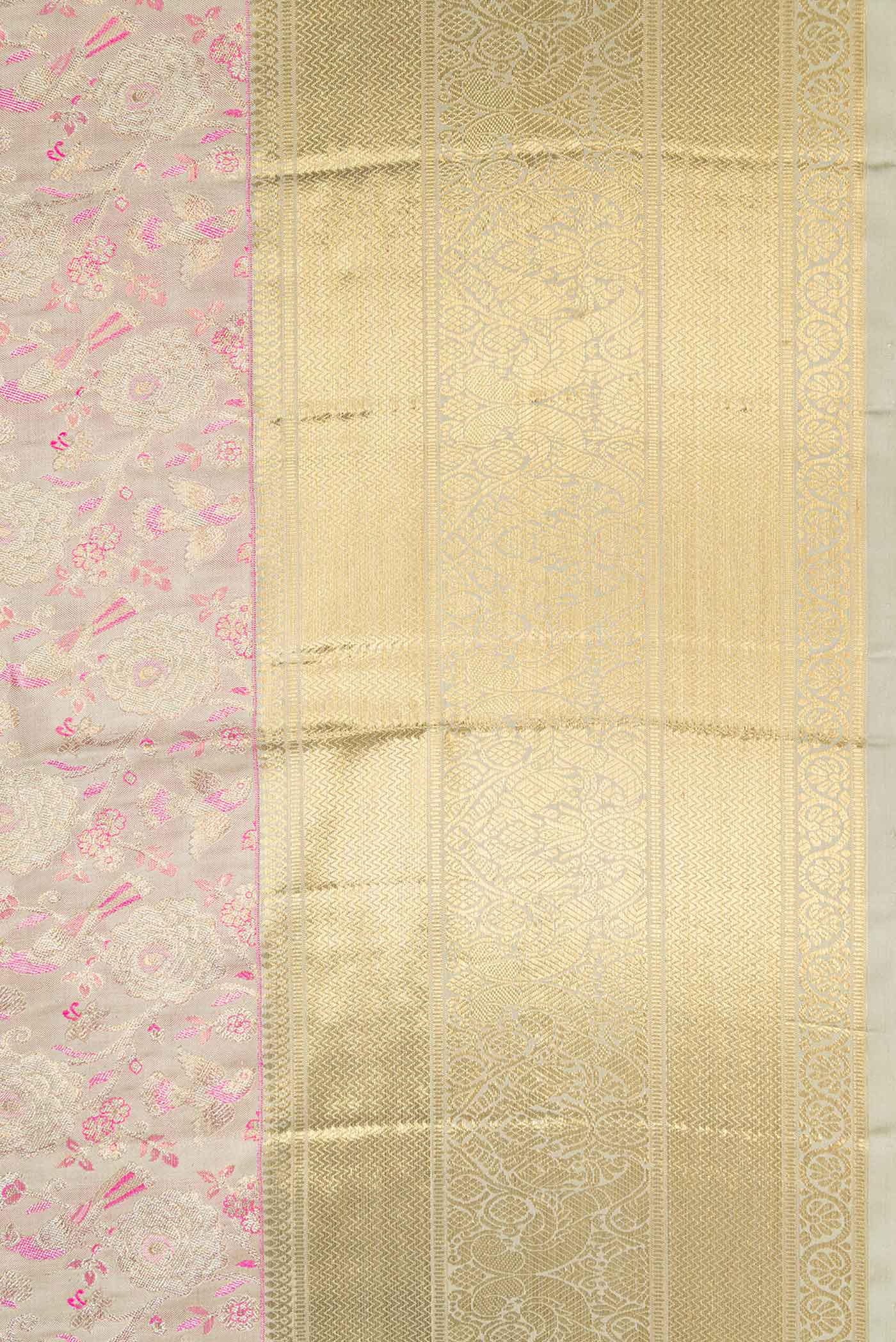 Grey Kanjivaram Tissue Silk Saree - Image 3