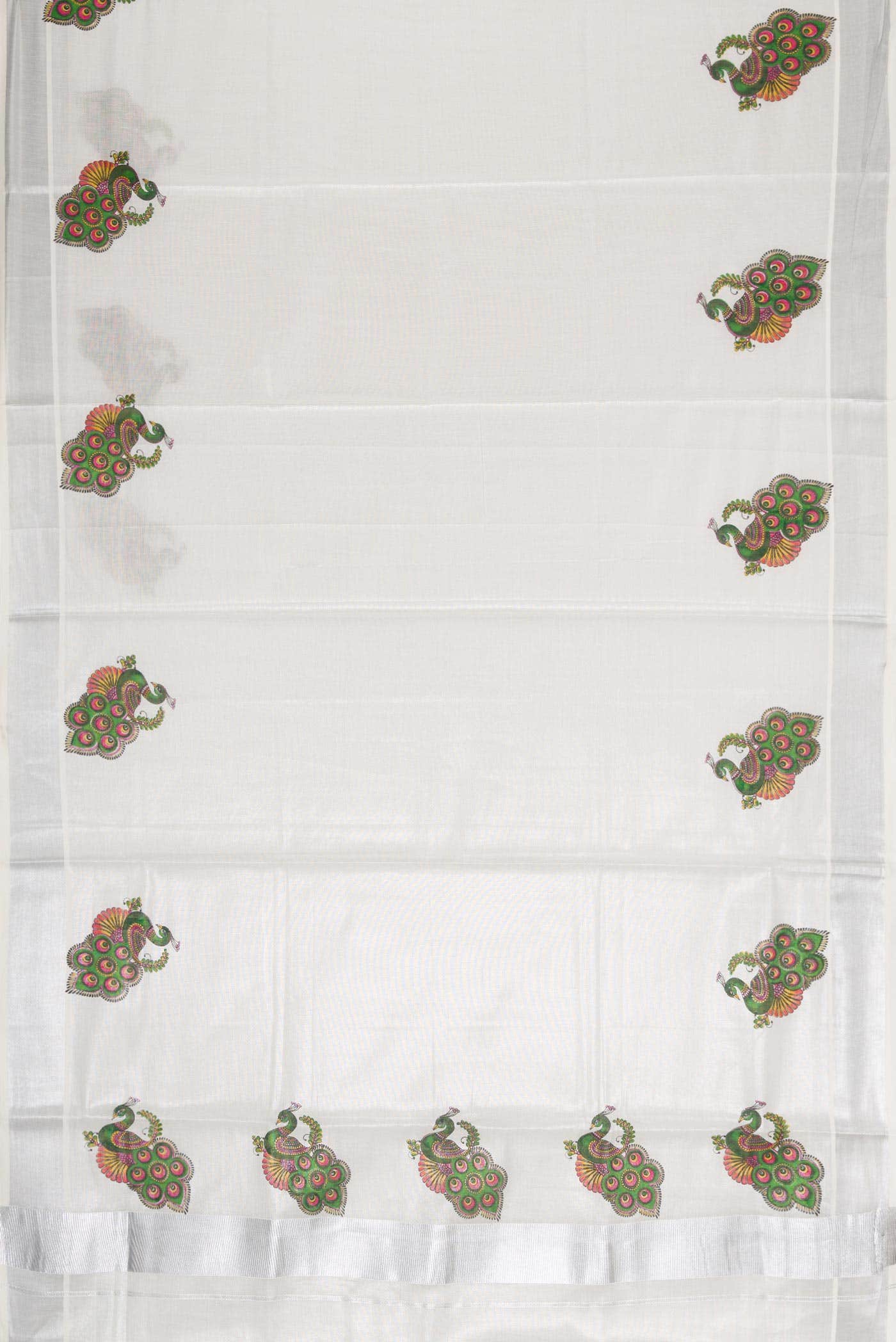 Grey Dual Tone Kerala Cotton Saree - Image 2