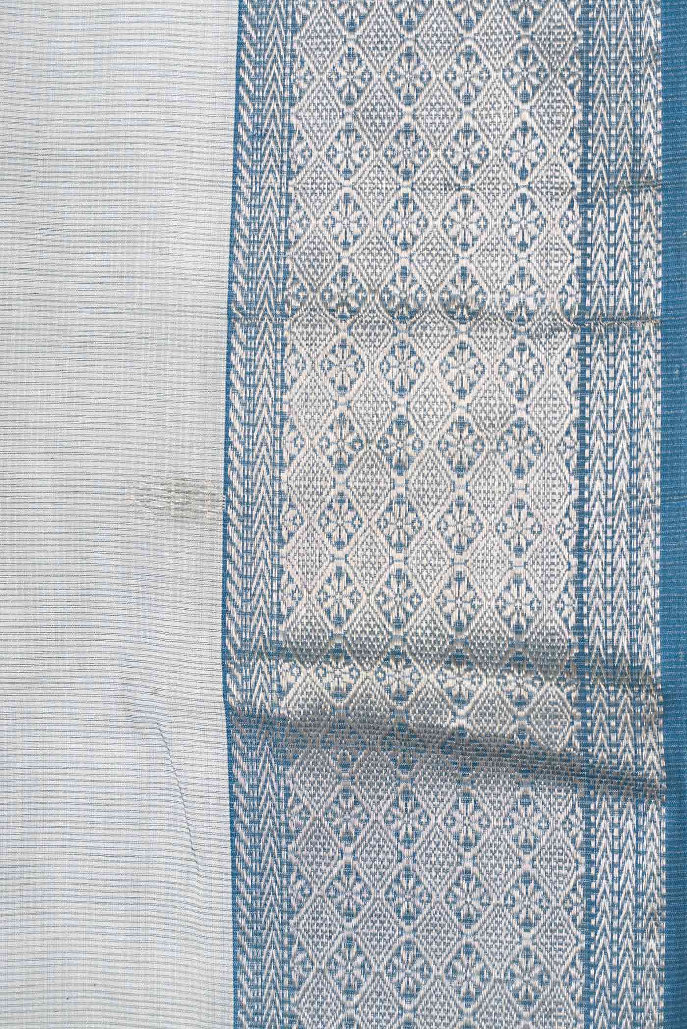 Grey Dual Tone Kota Silk Saree - Image 3