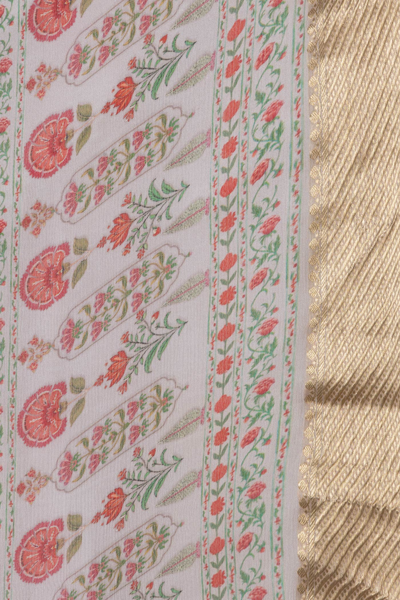 Grey Mysore Chiffon Saree - Image 3