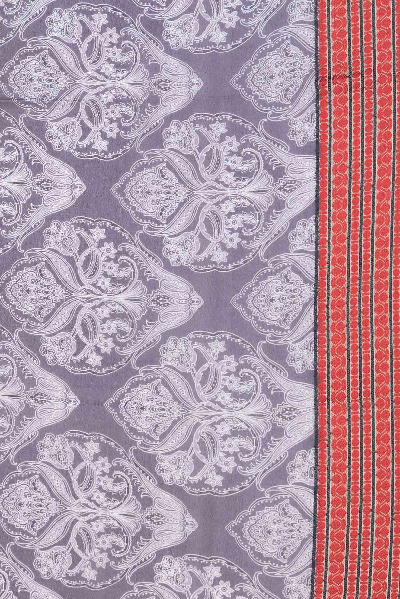 Grey Dual Tone Mysore Crepe Saree - Image 3