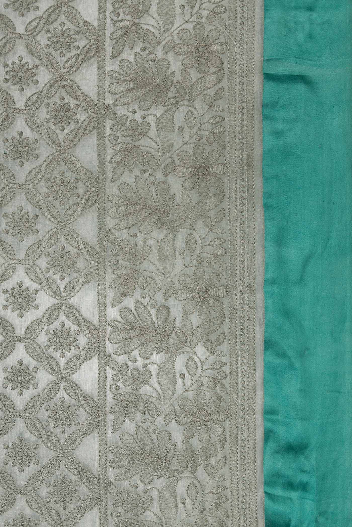 Grey Blended Georgette Saree - Image 3