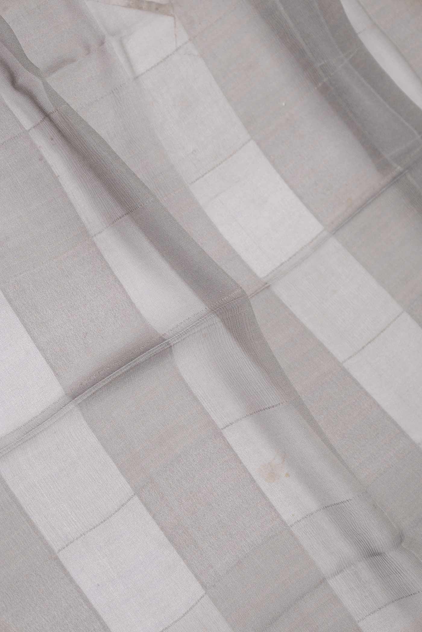 Grey Dual Tone Mysore Georgette Saree - Image 2