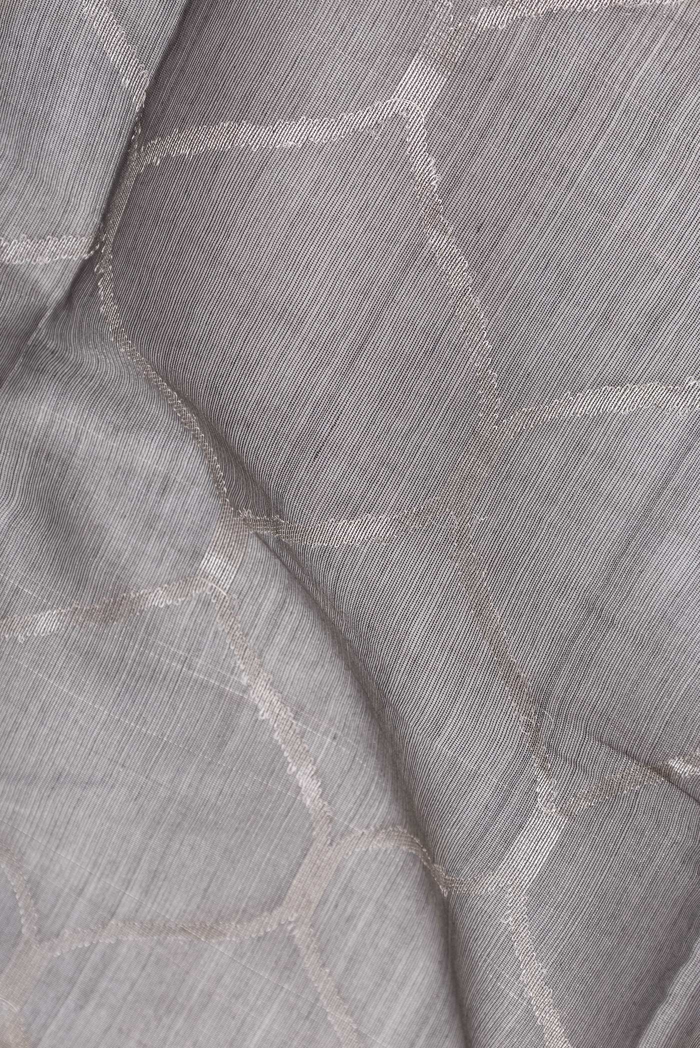 Grey Dual Tone Chanderi Tissue Silk Saree - Image 2