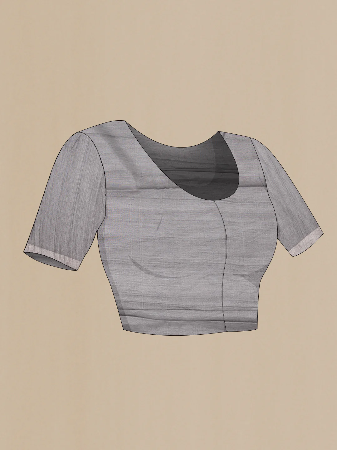 Grey Dual Tone Chanderi Tissue Silk Saree - Image 5