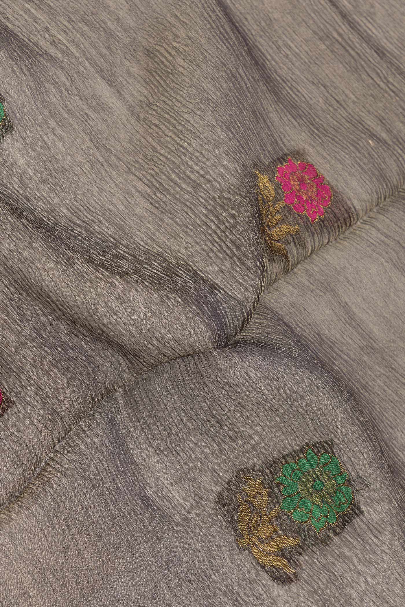 Brown Organza Silk Saree - Image 2