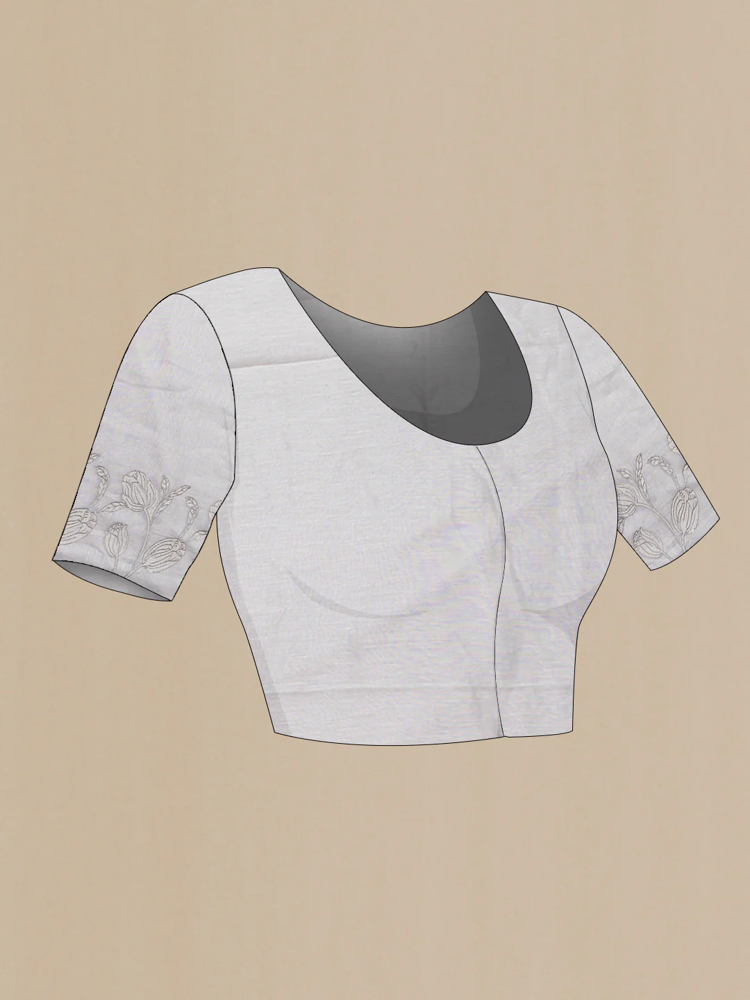 Grey Organza Silk Saree - Image 4