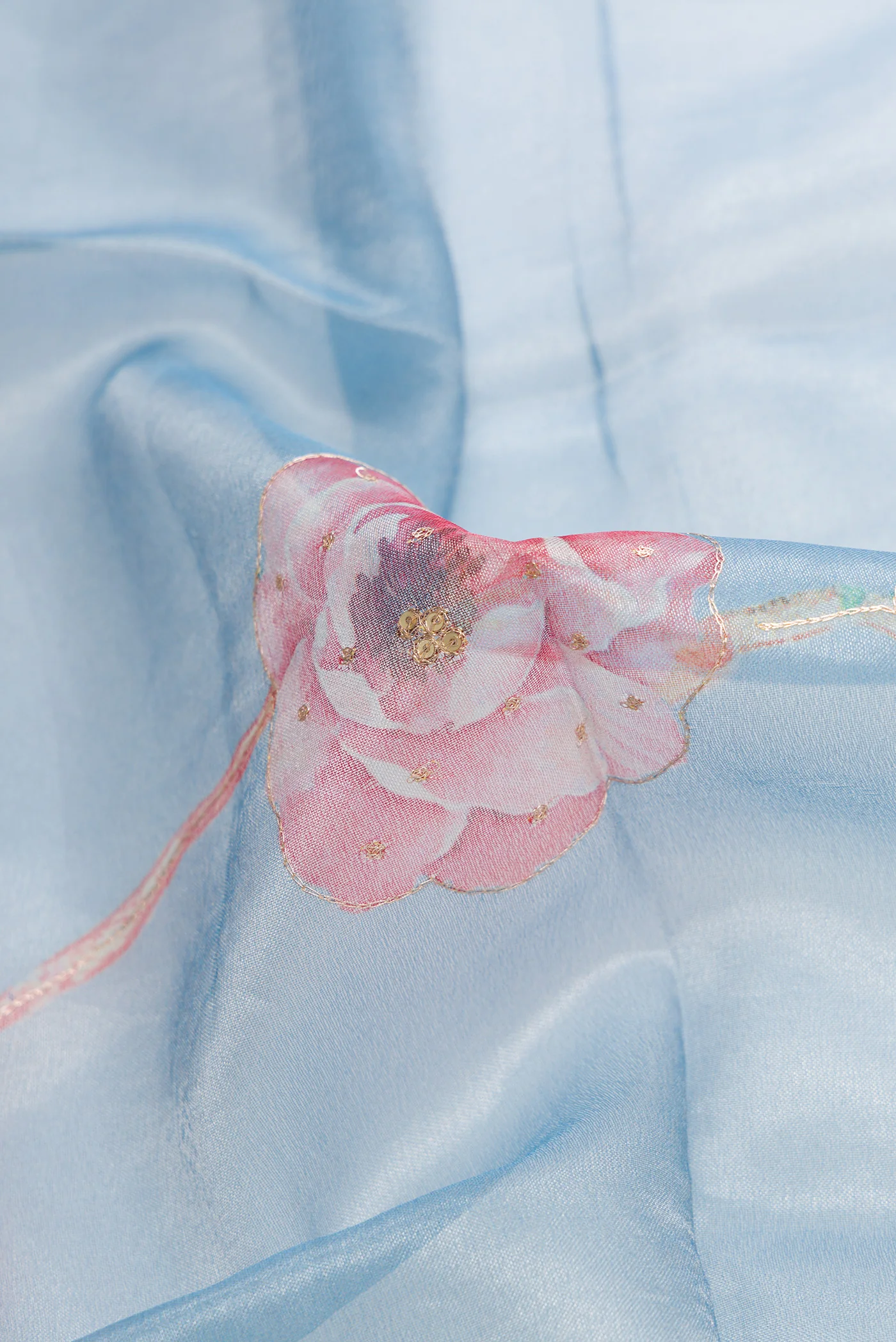 Maya Blue Organza Silk Saree - Image 2