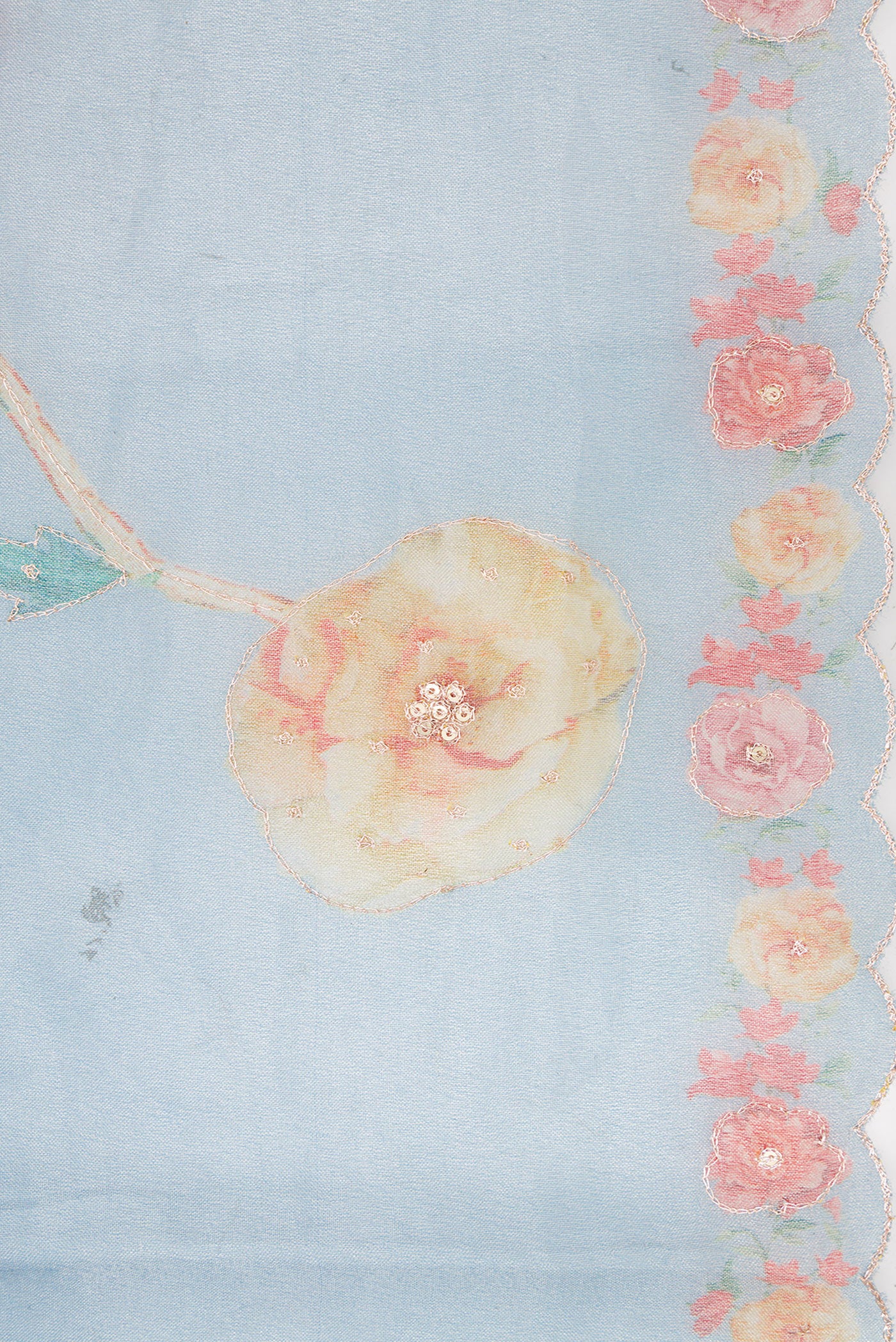 Maya Blue Organza Silk Saree - Image 3